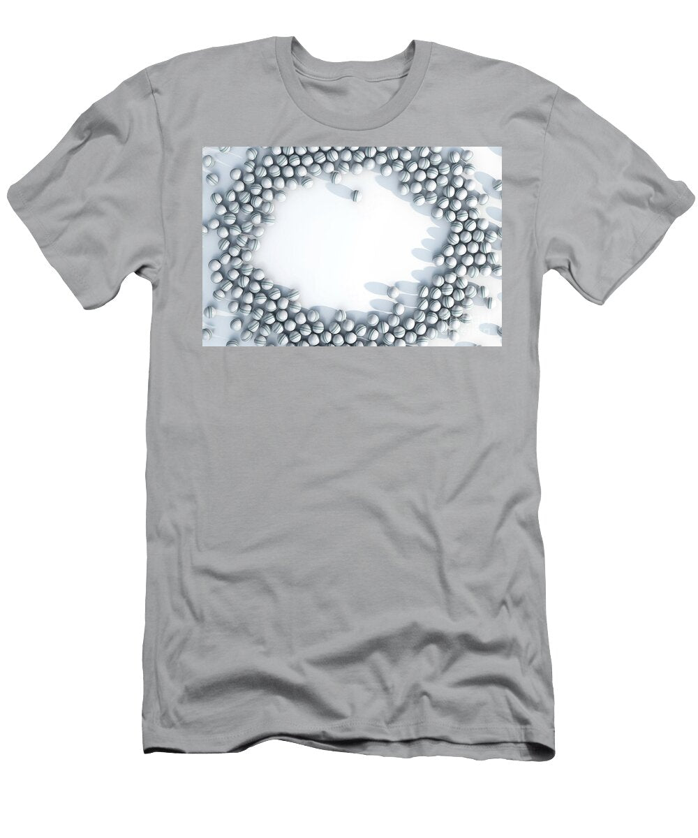 3 White Cricket Sports Ball Array Allan Swart T-Shirt