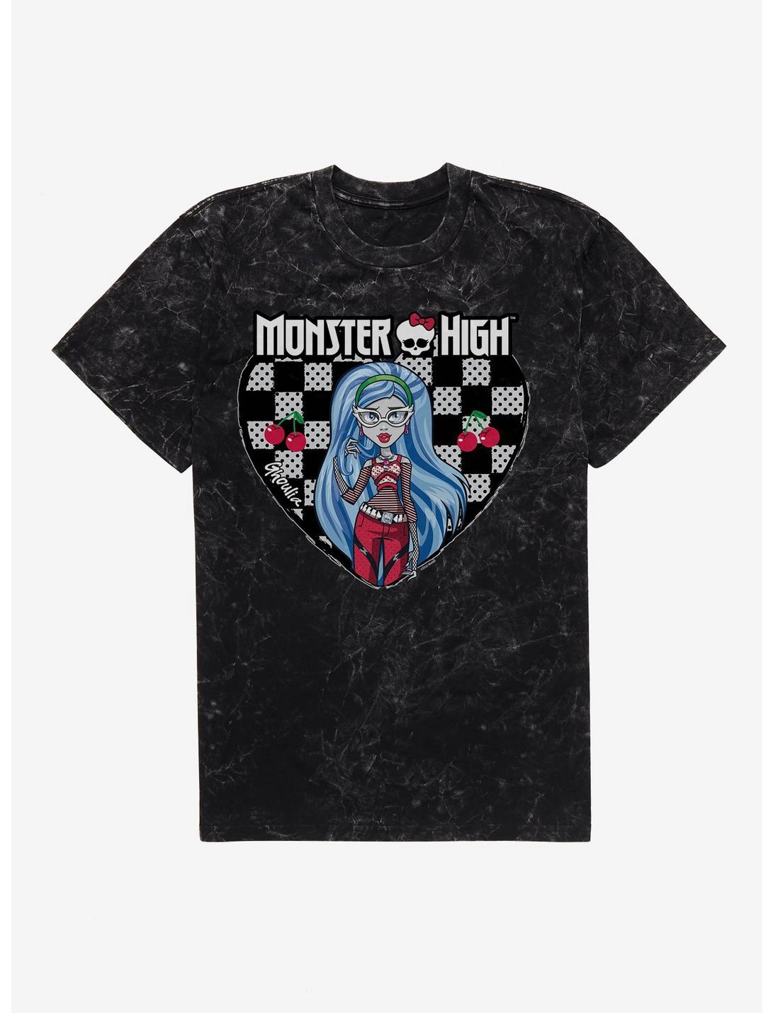 Monster High Ghoulia Yelps Checkerboard Heart Mineral Wash T-Shirt