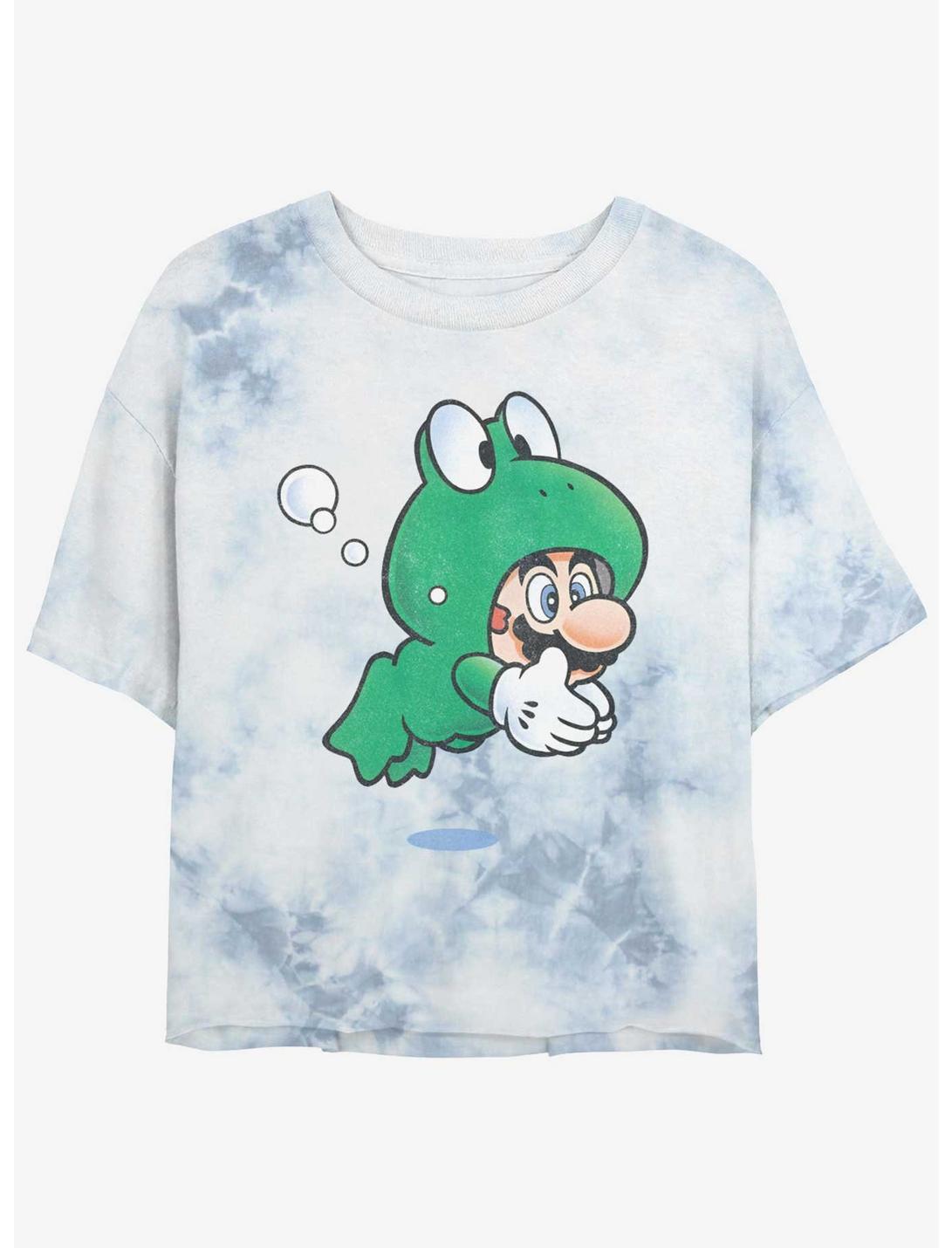 Nintendo Mario Frog Mario Tie-Dye Girls Crop T-Shirt