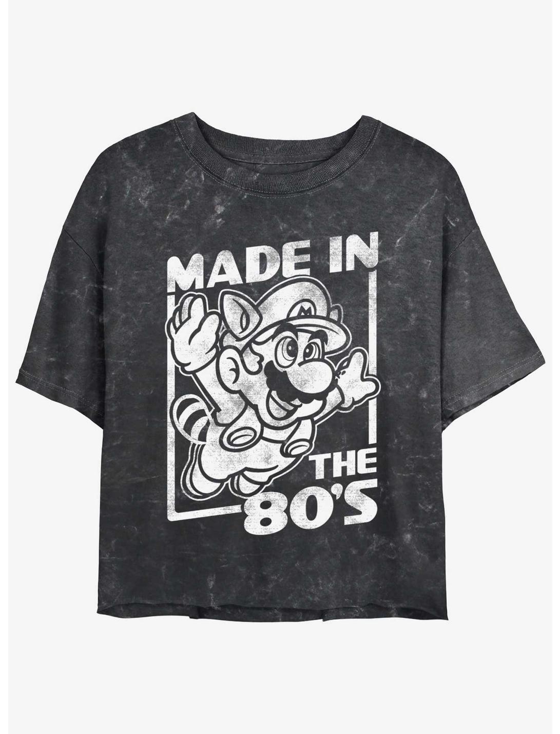Nintendo Mario Made In The 80's Mineral Wash Girls Crop T-Shirt