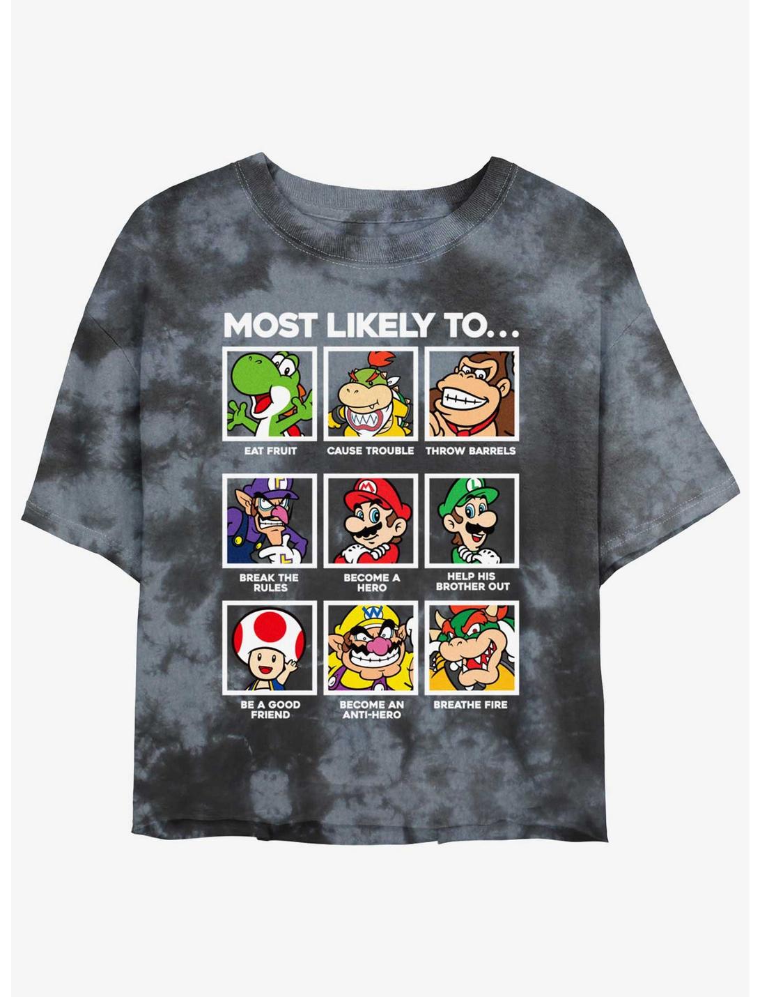T-shirt court tie-dye pour filles Nintendo Mario Likelyhood