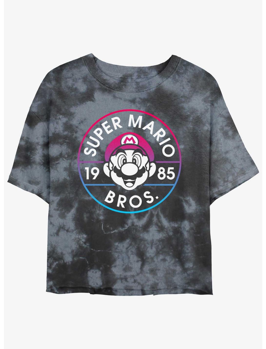 Nintendo Mario Flashback Tie-Dye Girls Crop T-Shirt