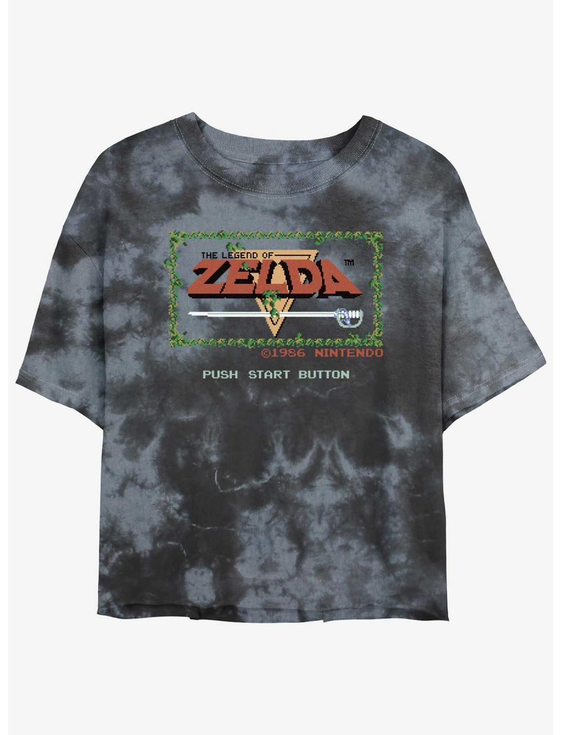 The Legend of Zelda Pixelated Logo Tie-Dye Girls Crop T-Shirt