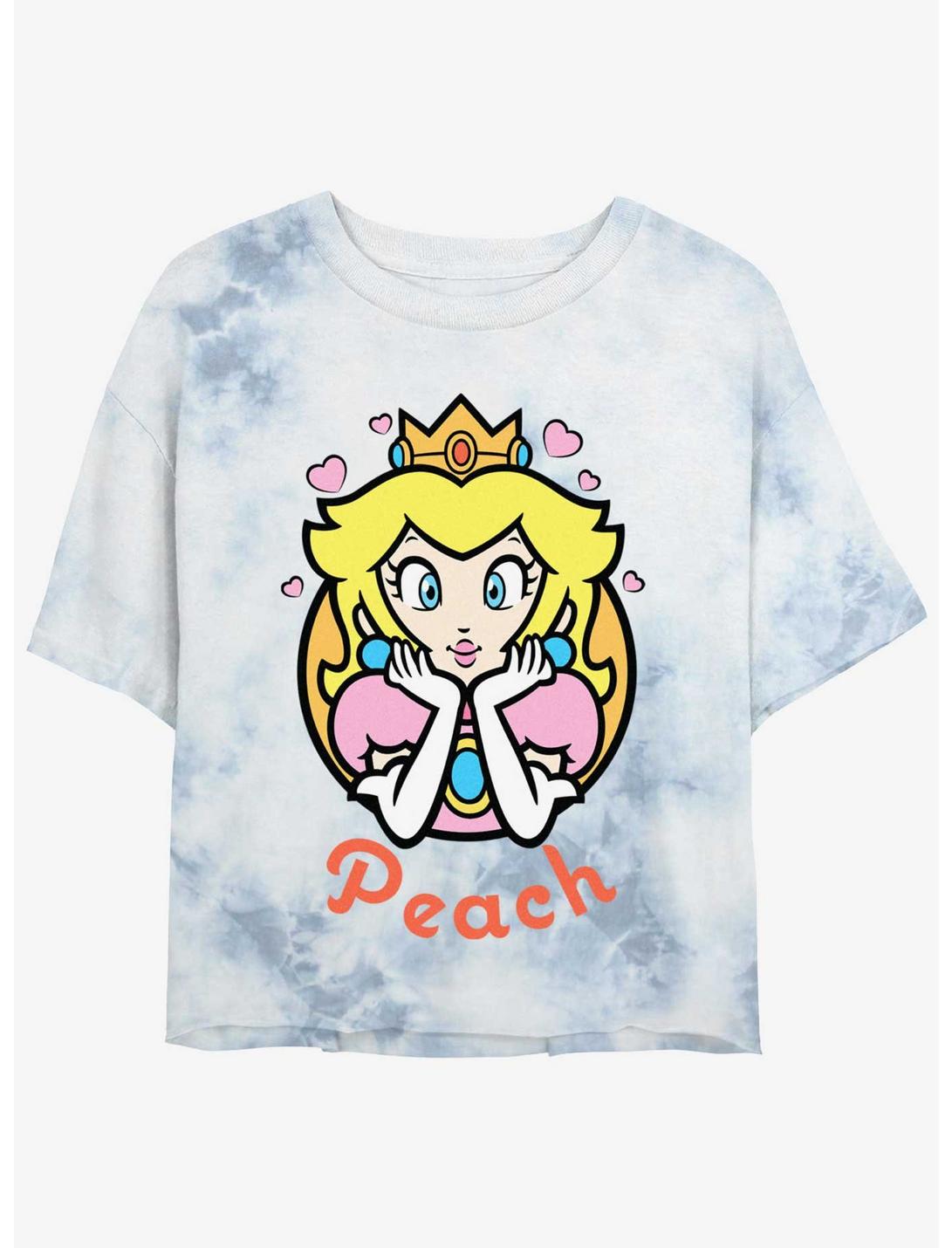 T-shirt court tie-dye cœurs Nintendo Mario Peach pour filles