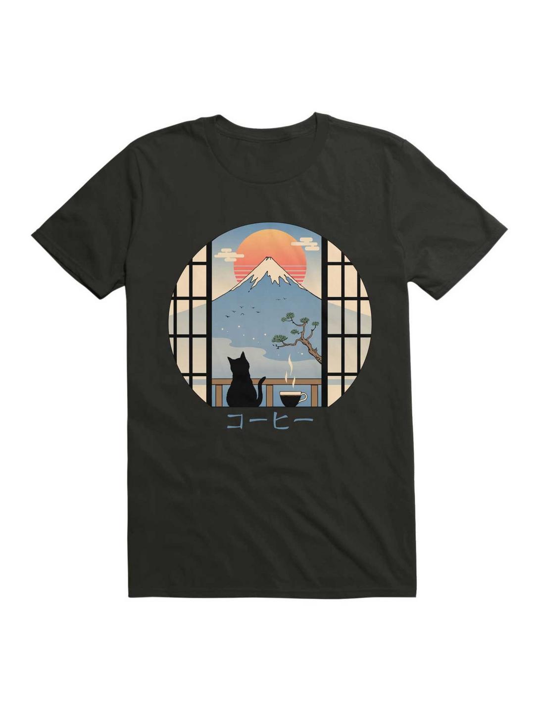 Coffee Cat In Mt. Fuji T-Shirt