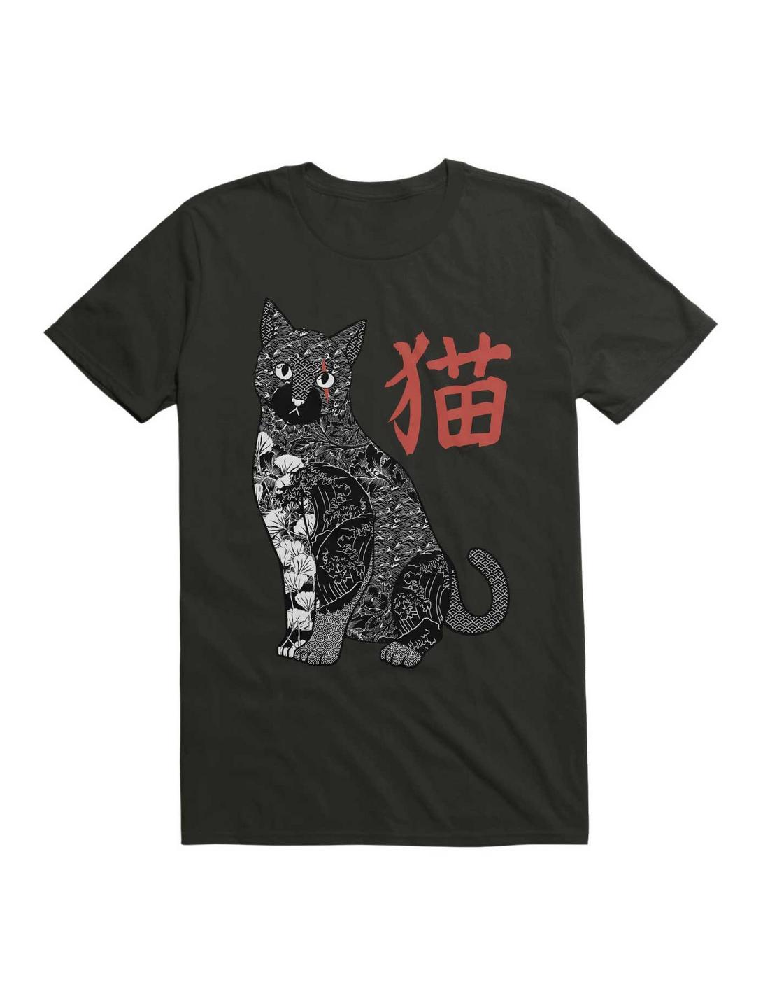 Tattooed Cat Japanese Patterns Vintage T-Shirt