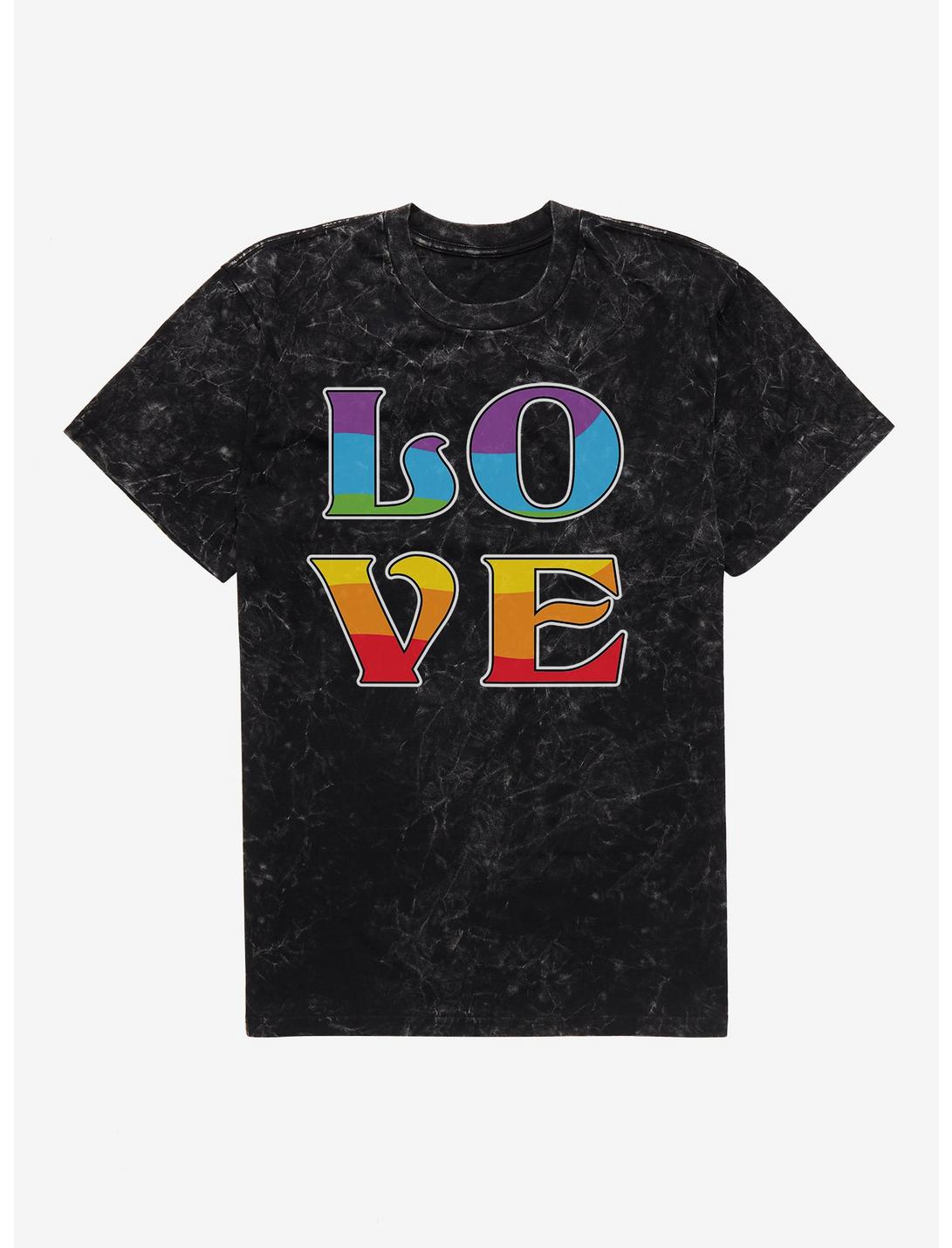 T-shirt délavé minéral Pride Love Rainbow