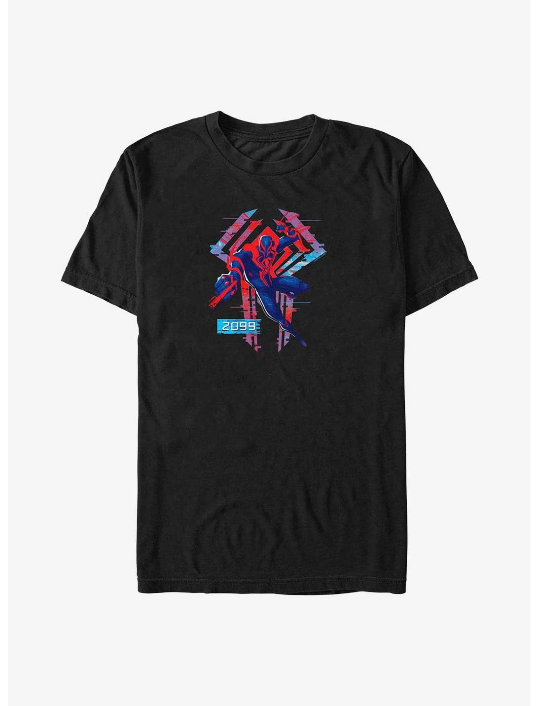 Marvel Spider-Man: Across The Spider-Verse Glitchy Miguel O'Hara 2099 Symbol Big & Tall T-Shirt