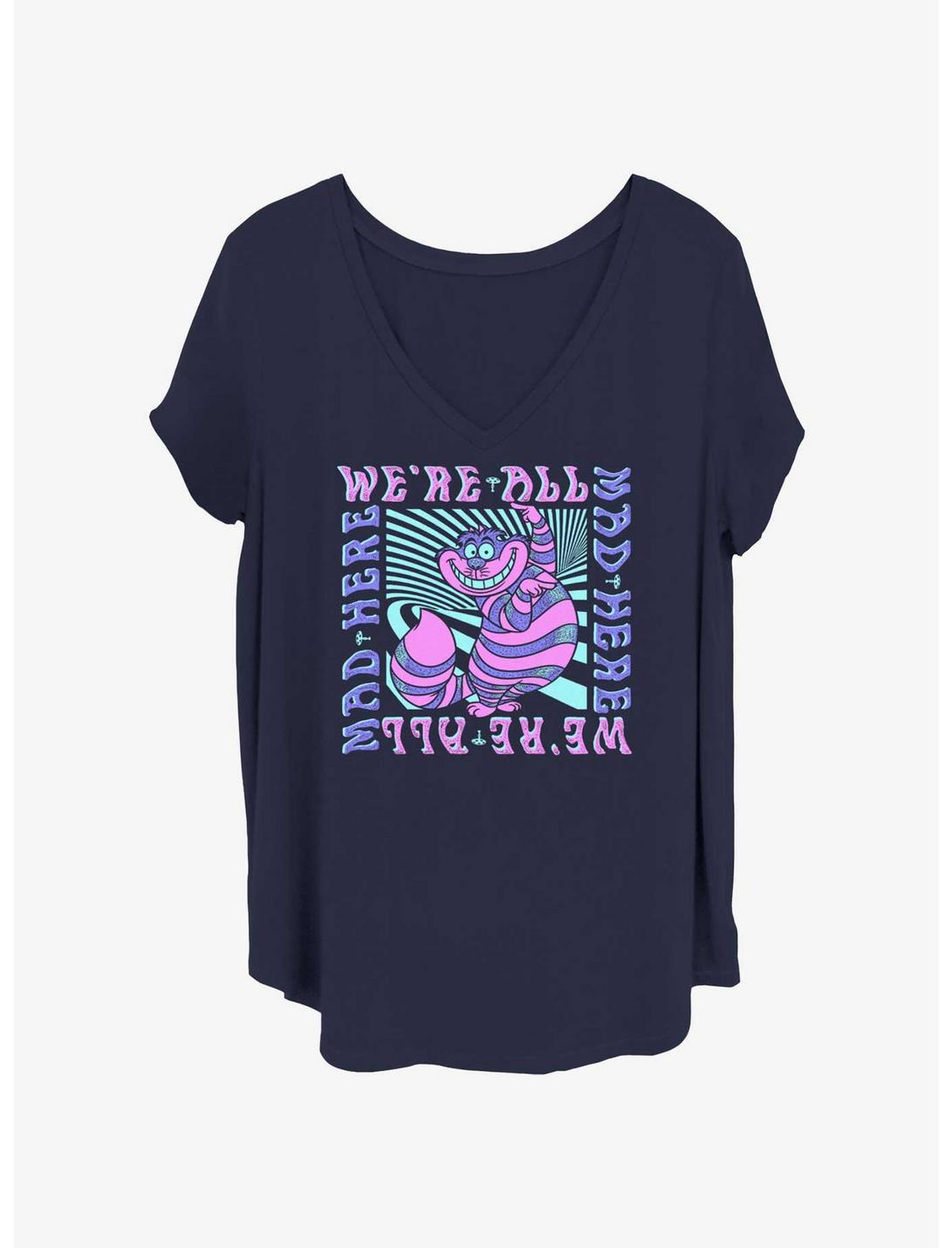 T-shirt fille Disney Alice au pays des merveilles Cheshire « We're All Mad Here » grande taille