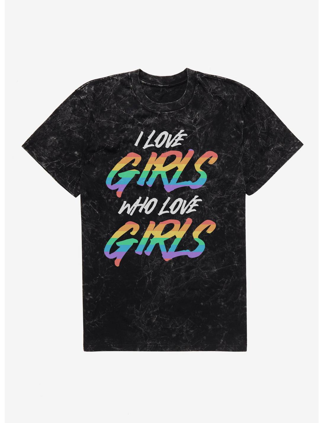 T-shirt délavé Pride J'aime les filles qui aiment les filles
