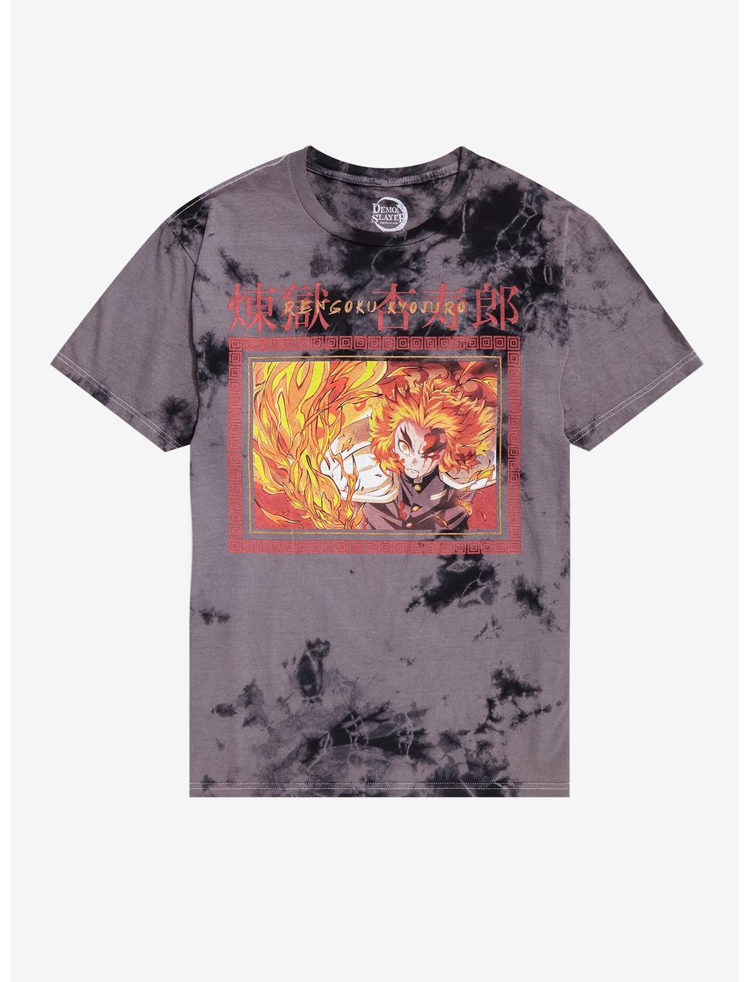 Demon Slayer: Kimetsu No Yaiba Rengoku Flames Tie-Dye T-Shirt