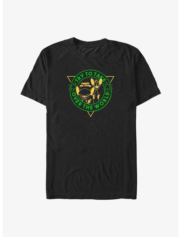 Pinky and the Brain Take Over The World Badge Big & Tall T-Shirt