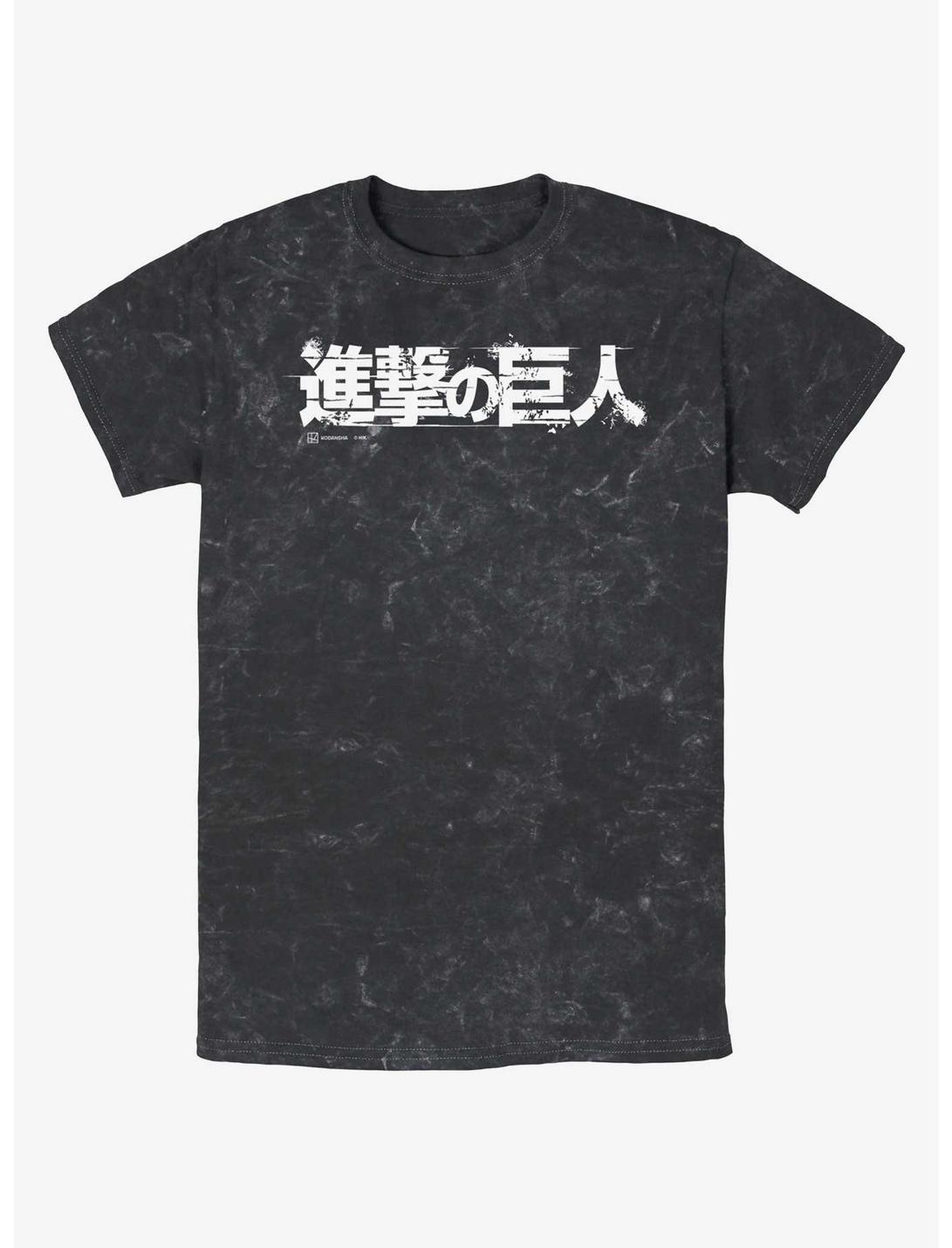 T-shirt Attack On Titan Japonais avec délavage minéral