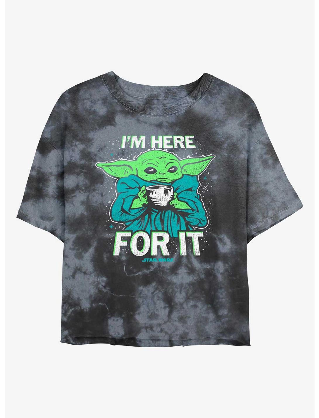 T-shirt court tie-dye Star Wars The Mandalorian Grogu Tea I'm Here For It pour filles