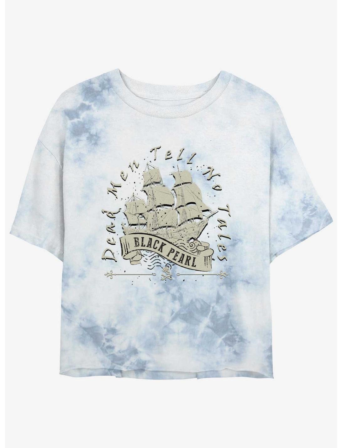 Disney Pirates Of The Caribbean Vintage Black Pearl Girls Tie-Dye Crop T-Shirt