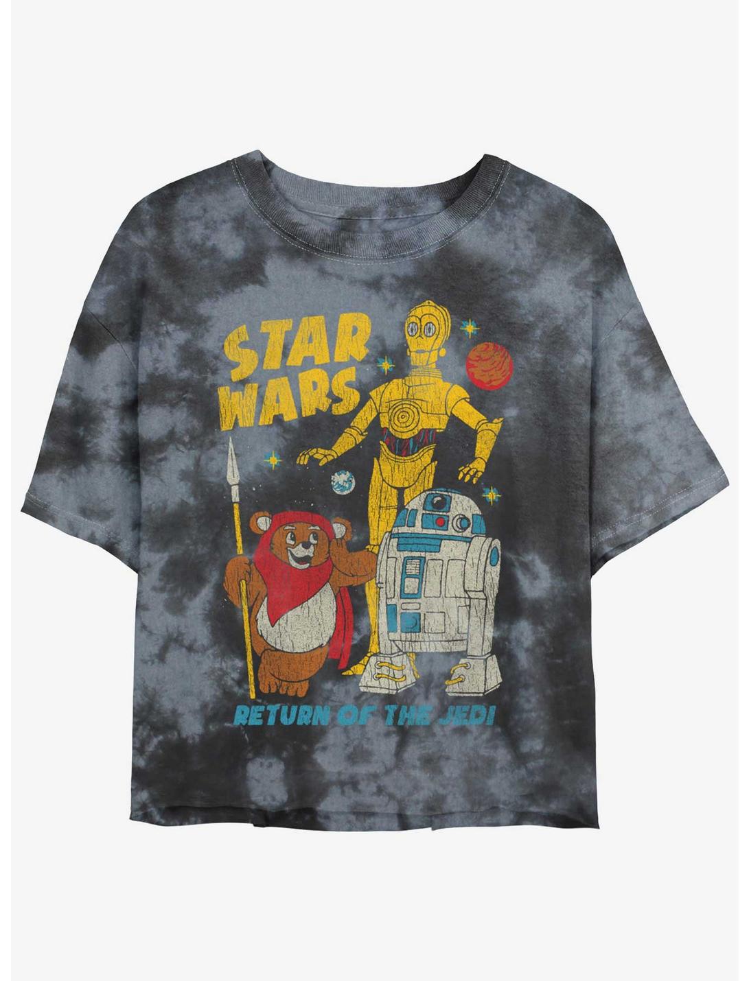 Star Wars Walk The Ewok Girls Tie-Dye Crop T-Shirt