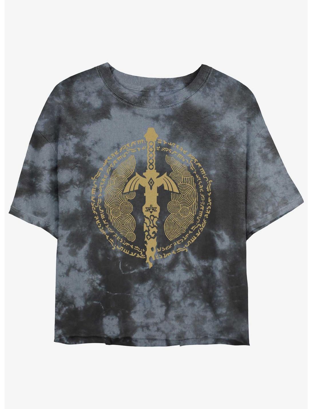 The Legend of Zelda Master Sword Icon Girls Tie-Dye Crop T-Shirt