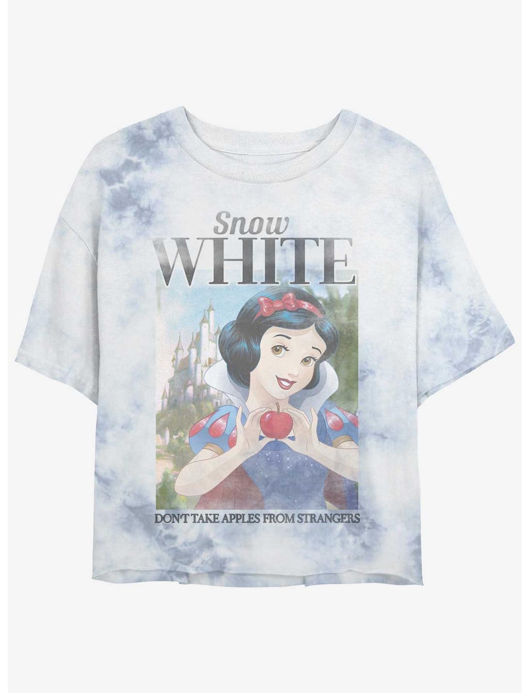 Disney Snow White and the Seven Dwarfs Don't Take Apples From Strangers Girls Tie-Dye Crop T-Shirt
