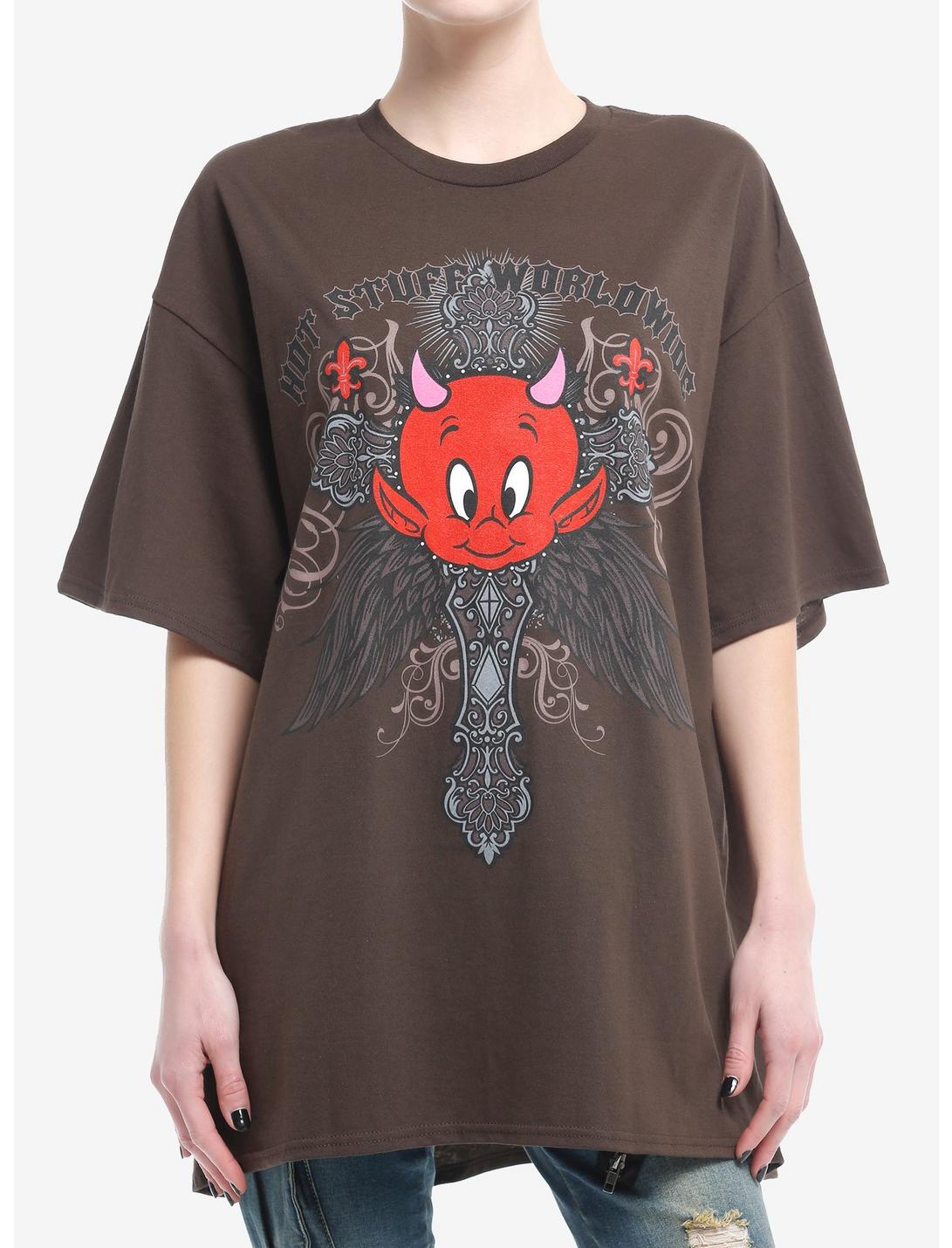 Hot Stuff Ornate Cross Girls Oversized T-Shirt
