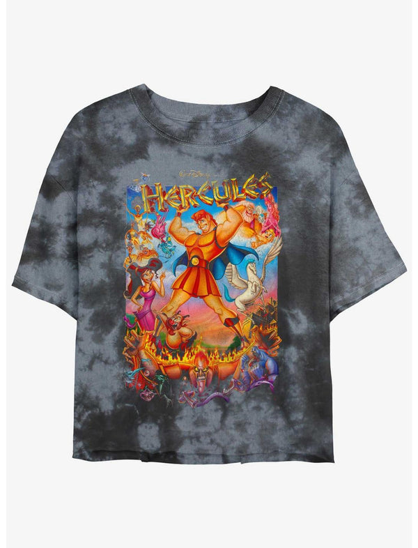 Disney Hercules Poster Girls Tie-Dye Crop T-Shirt