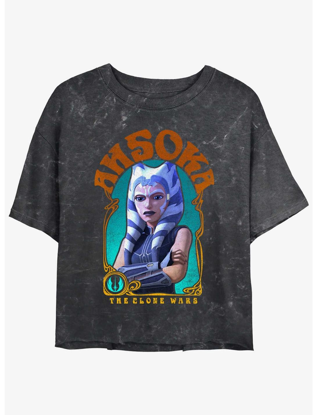 T-shirt court Star Wars The Clone Wars Ahsoka pour filles, délavage minéral