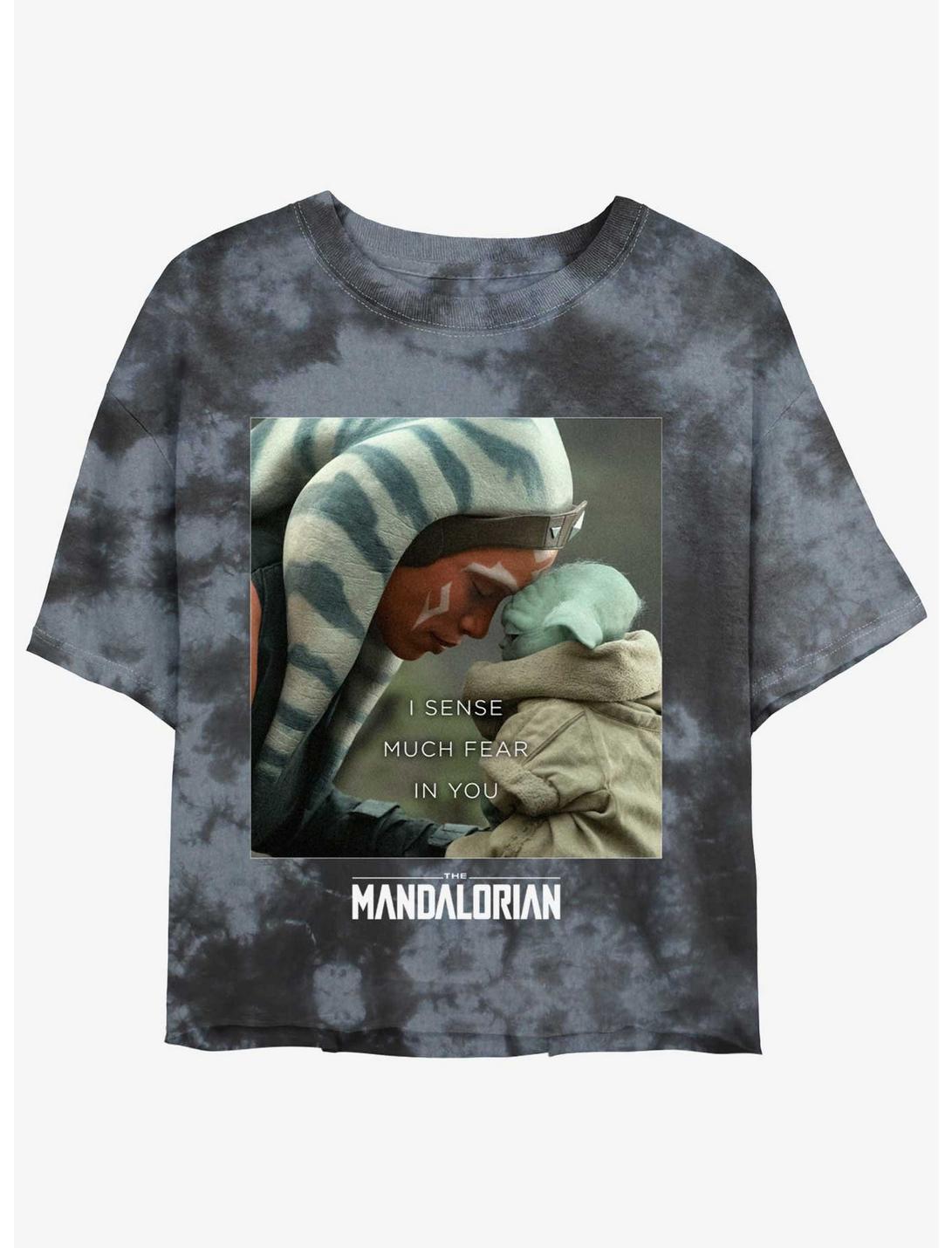 Star Wars The Mandalorian Ahsoka Tano Sense Fear The Child Tie-Dye Girls Crop T-Shirt