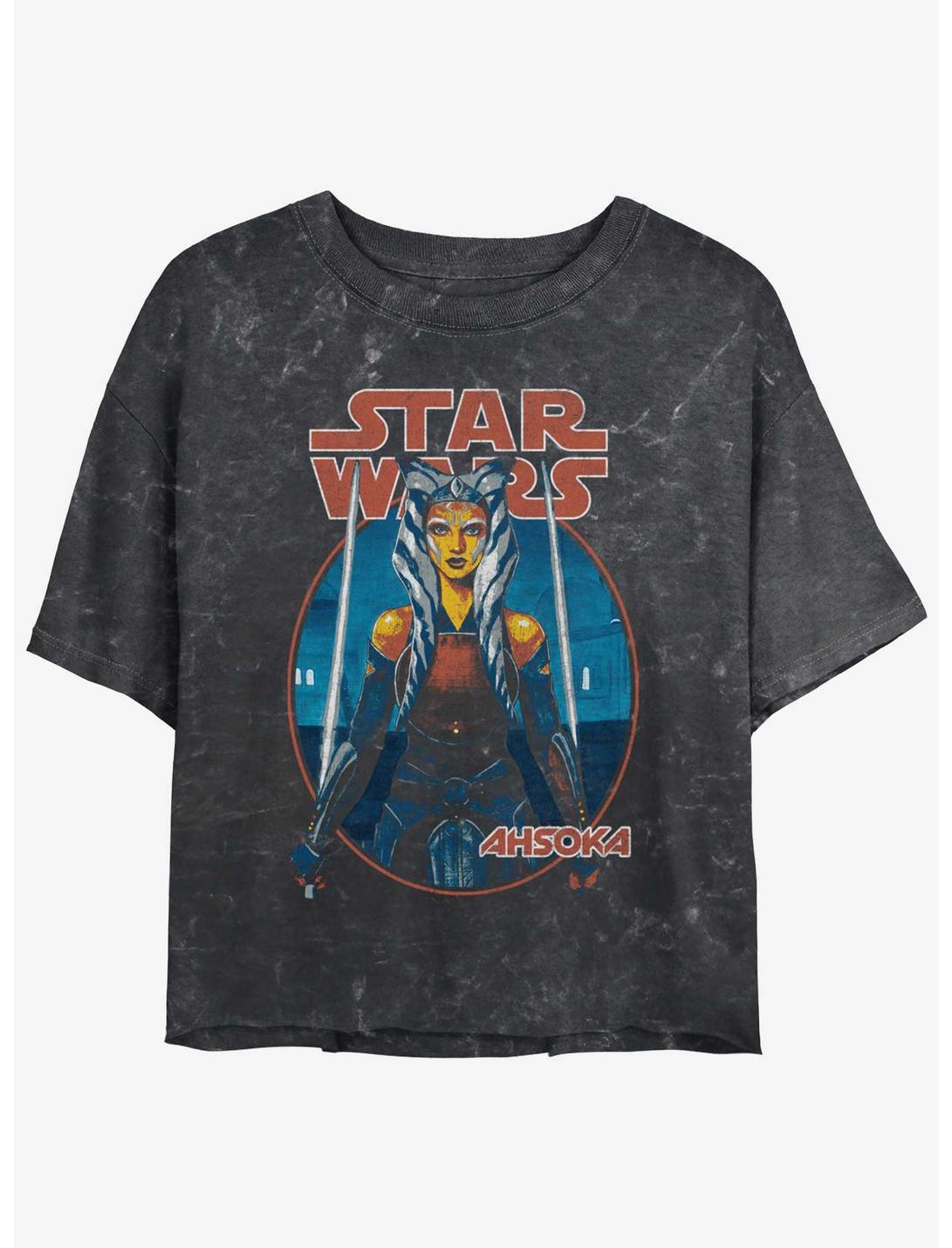 Star Wars Ahsoka Battle Ready Mineral Wash Girls Crop T-Shirt