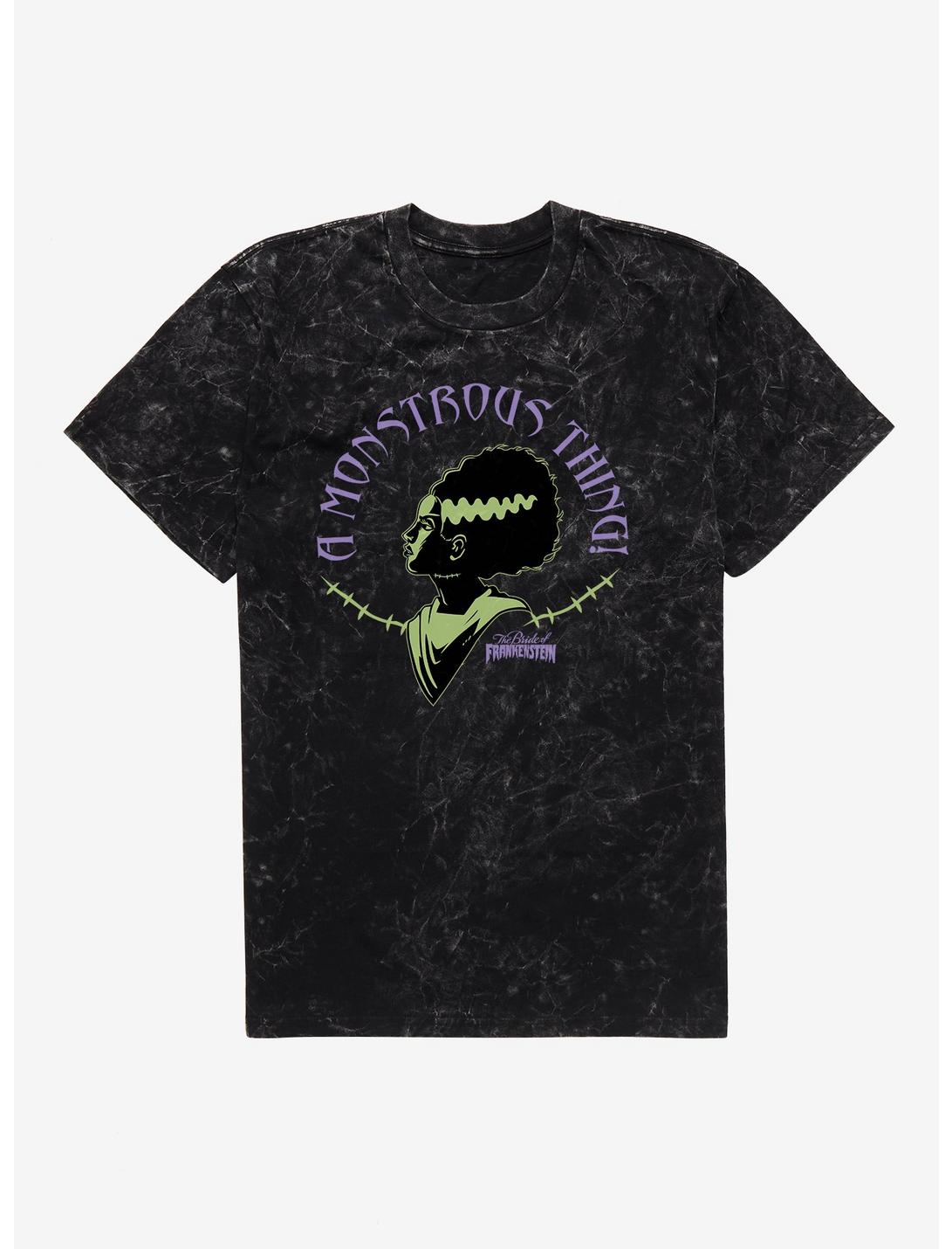 T-shirt lavé aux minéraux "La fiancée de Frankenstein : une chose monstrueuse"