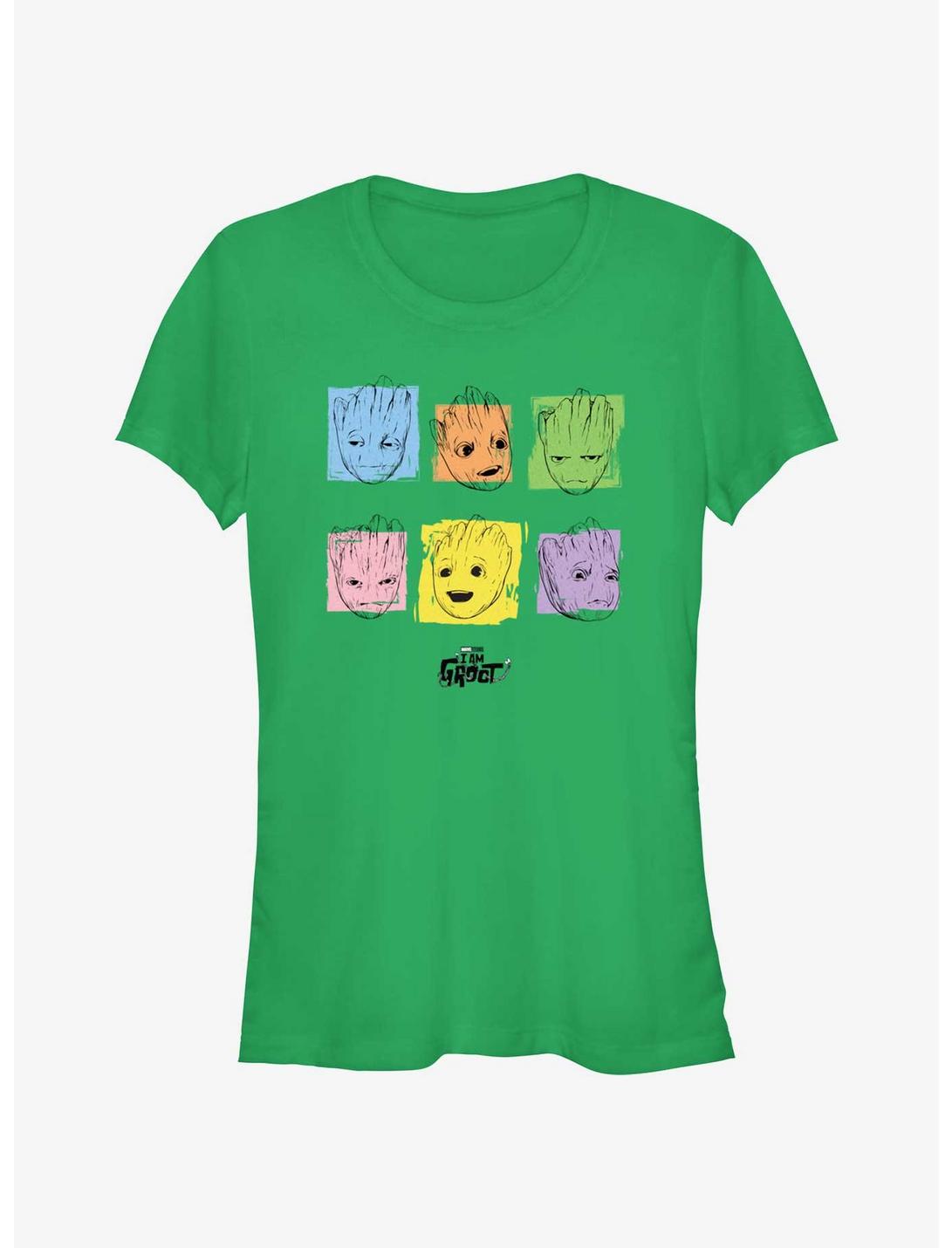 T-shirt Filles Marvel Les Gardiens de la Galaxie Je s'appelle Groot Couleurs Visages