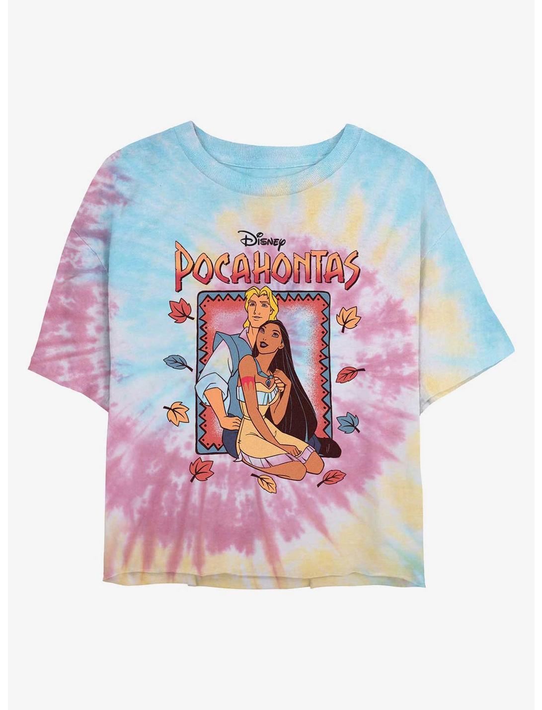 Disney Pocahontas John Smith and Pocahontas Girls Tie-Dye Crop T-Shirt