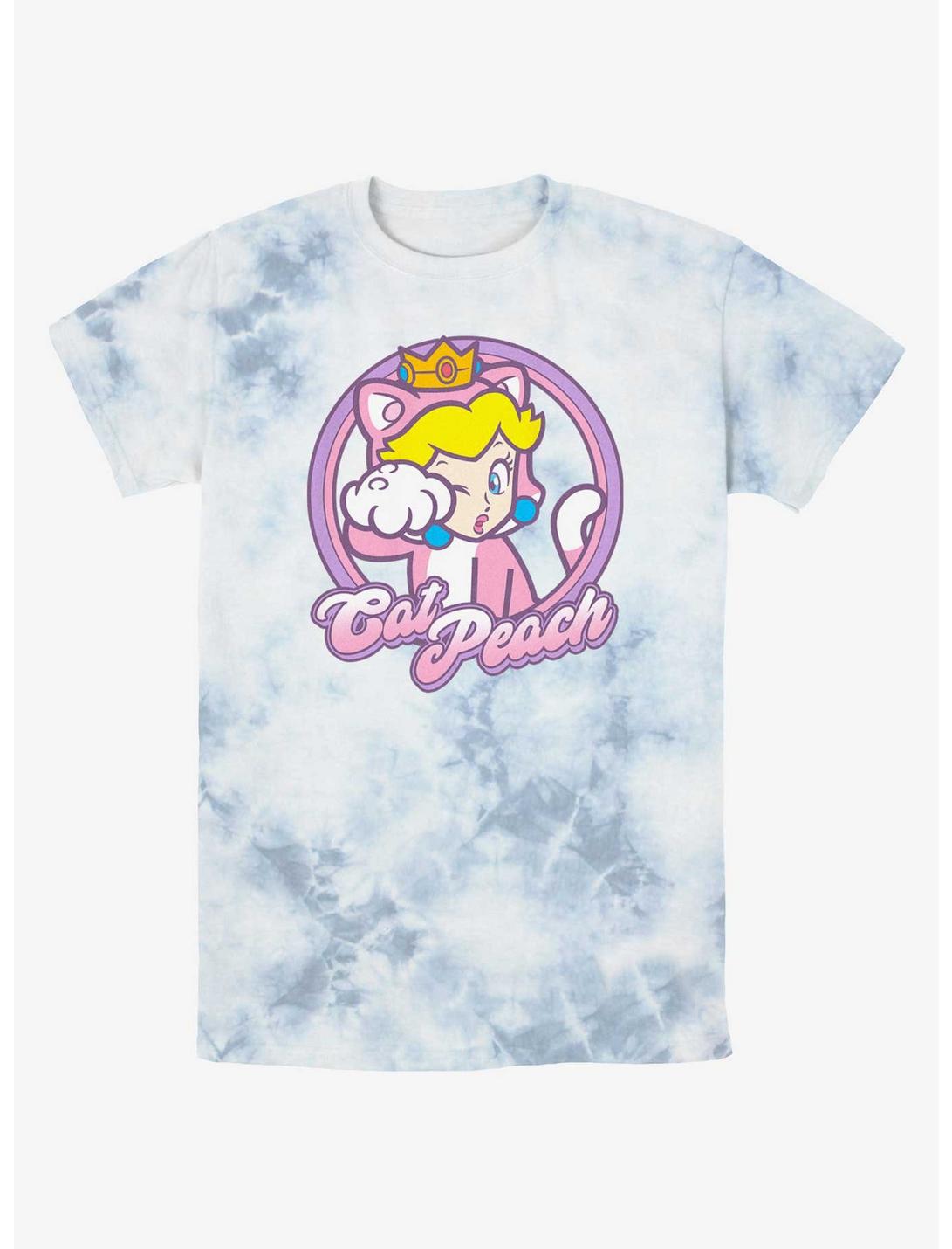 Mario Cat Princess Peach Tie-Dye T-Shirt