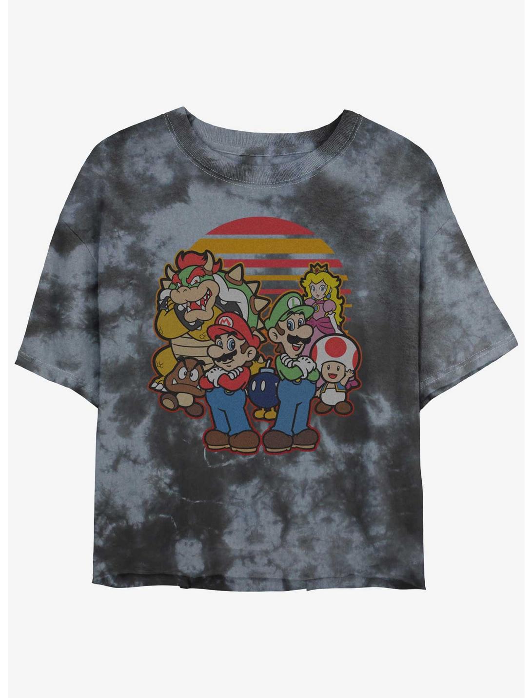 Nintendo Zelda Mario And Friends Girls Tie-Dye Crop T-Shirt