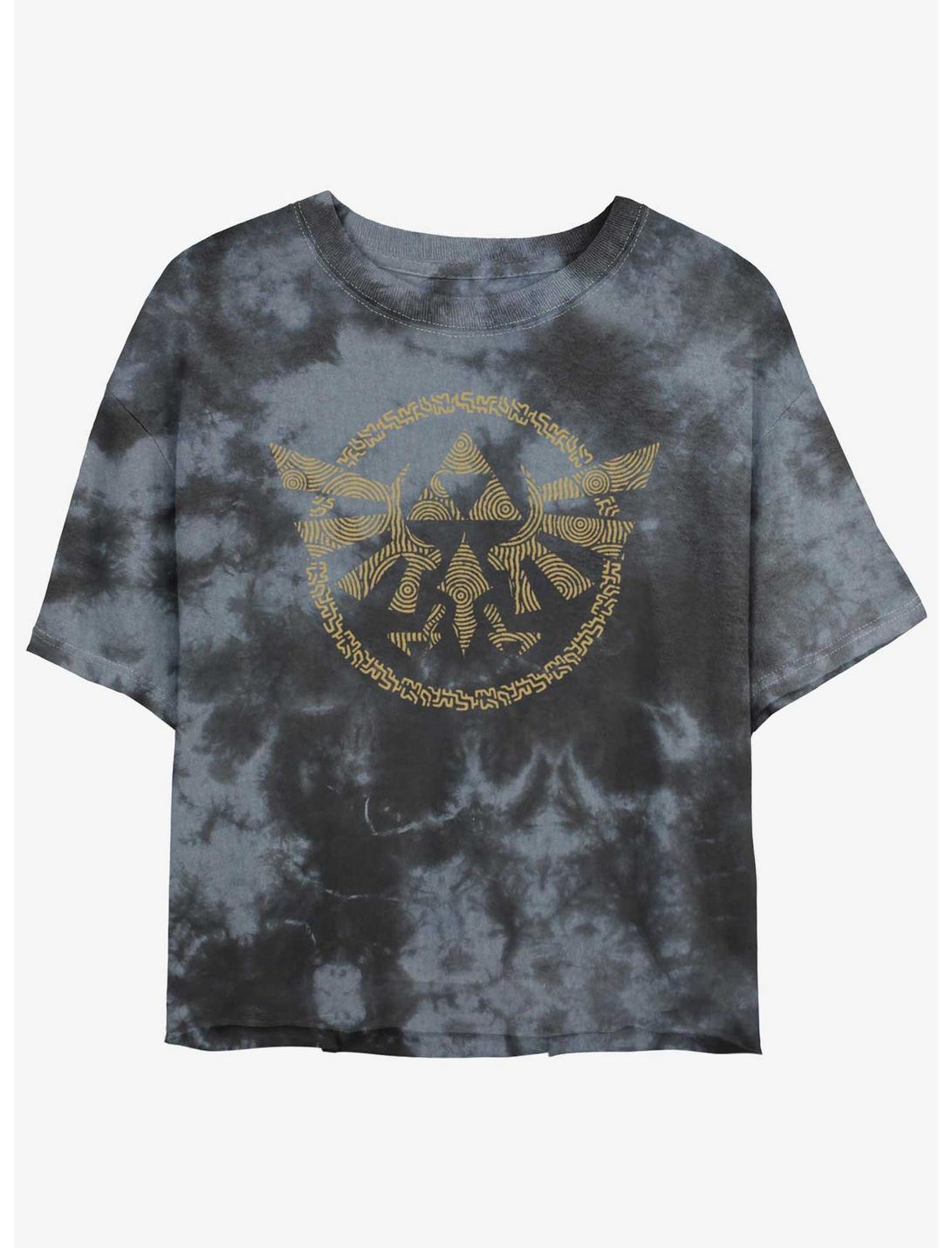 Zelda Hyrule Crest Girls Tie-Dye Crop T-Shirt