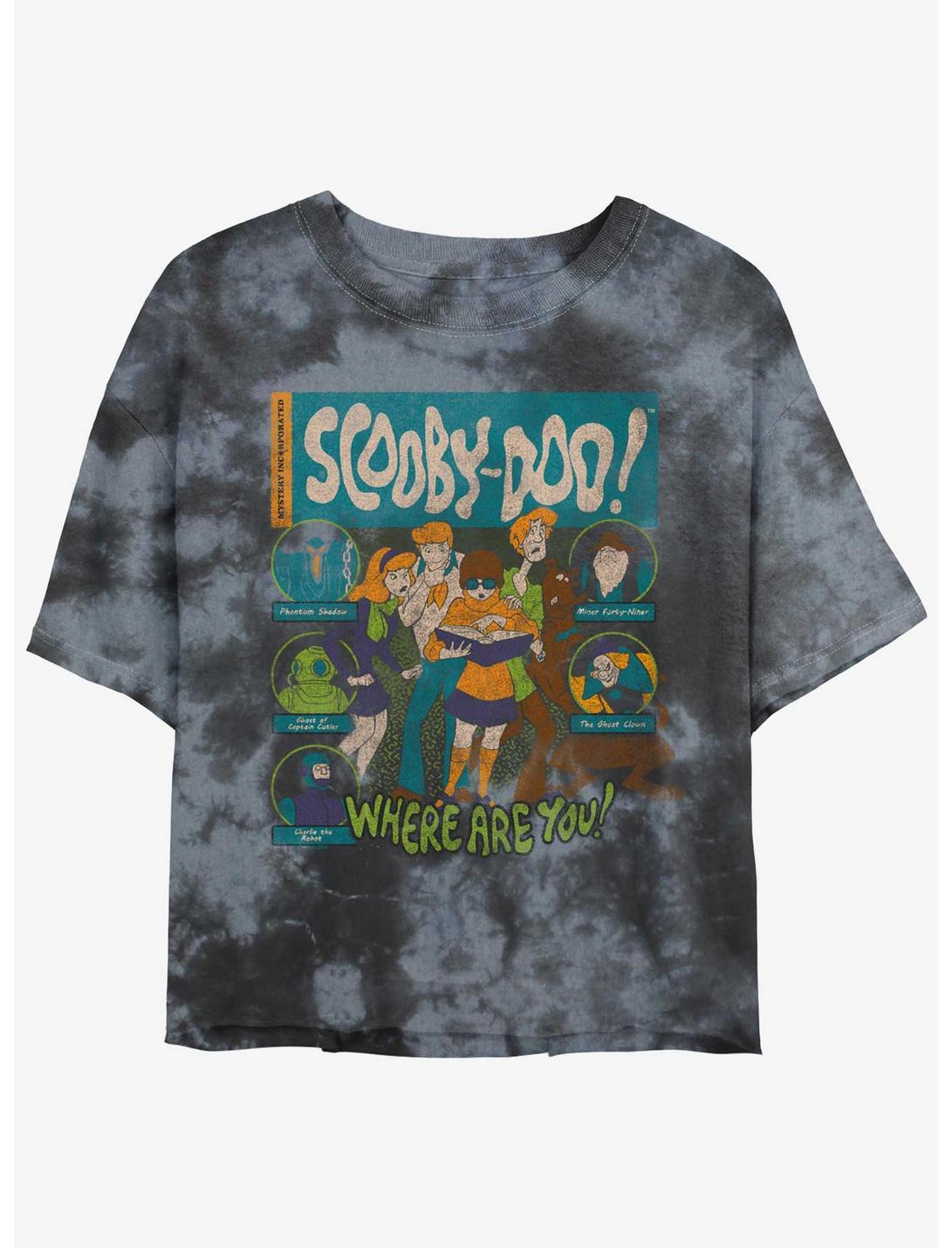 Scooby Doo Mystery Poster Girls Tie-Dye Crop T-Shirt