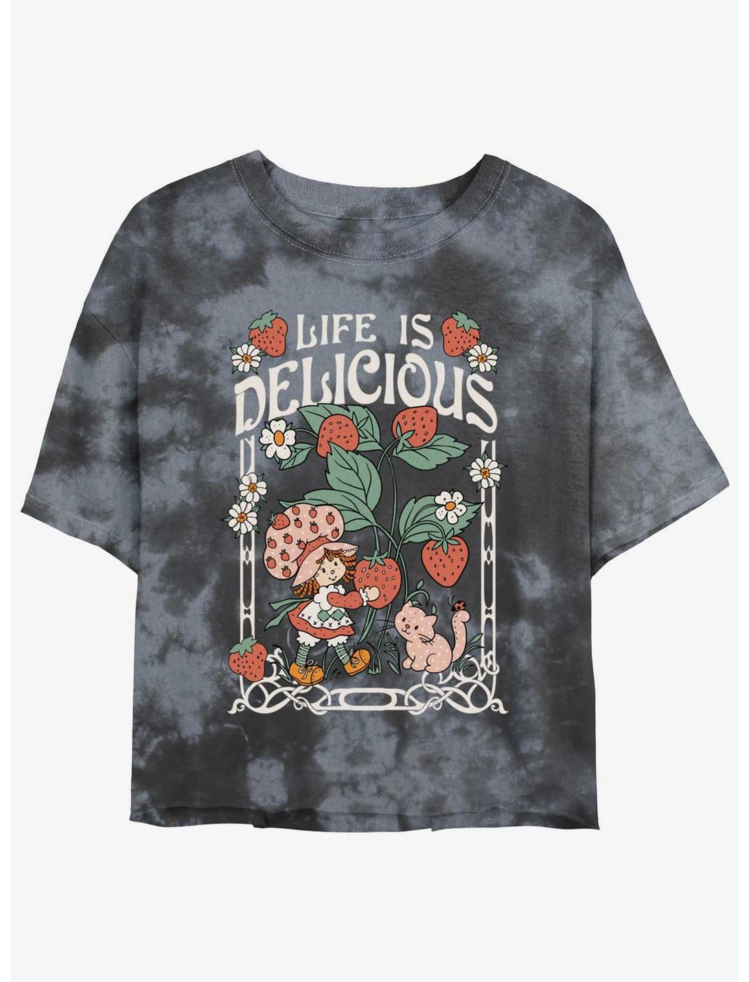 T-shirt court tie-dye pour filles Fraisinette et crème anglaise La vie est délicieuse