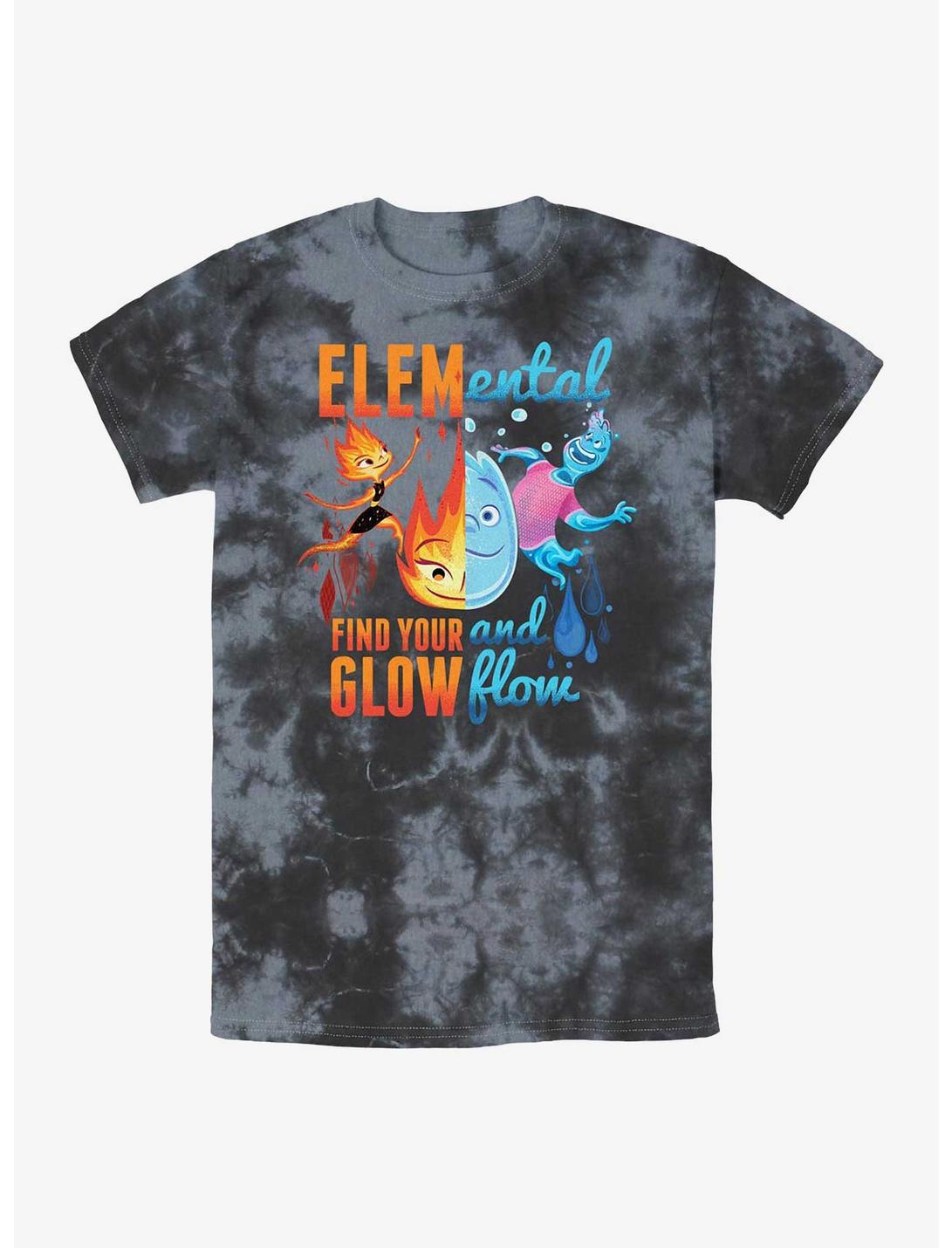 Disney Pixar Elemental Ember and Wade Find Your Glow and Flow Tie-Dye T-Shirt