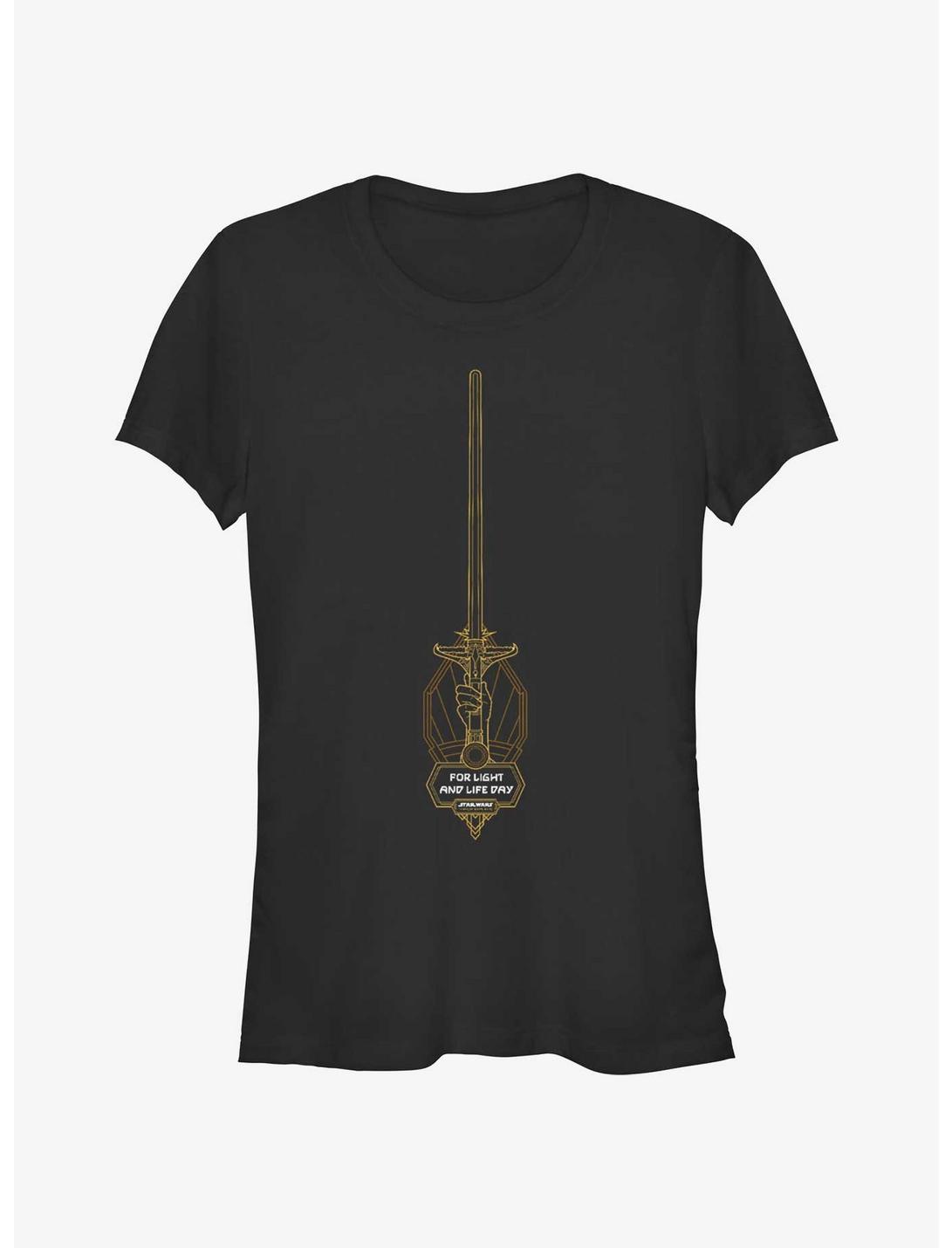 Star Wars Life Day The High Republic Lightsaber Outline Girls T-Shirt