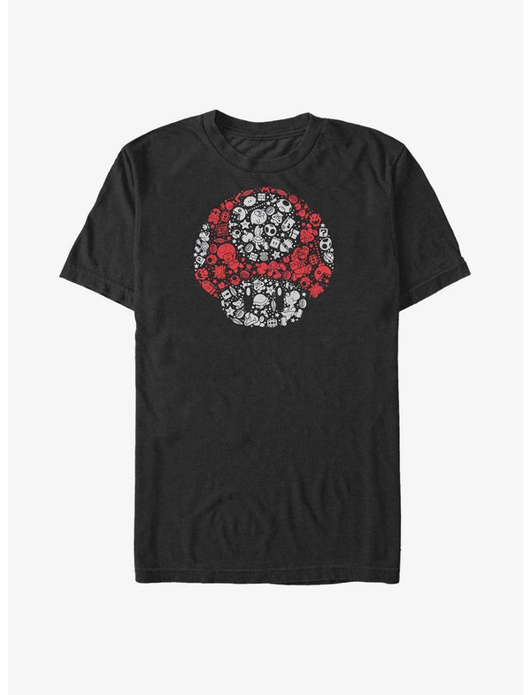 Nintendo Mario Mushroom Pieced Together Big & Tall T-Shirt
