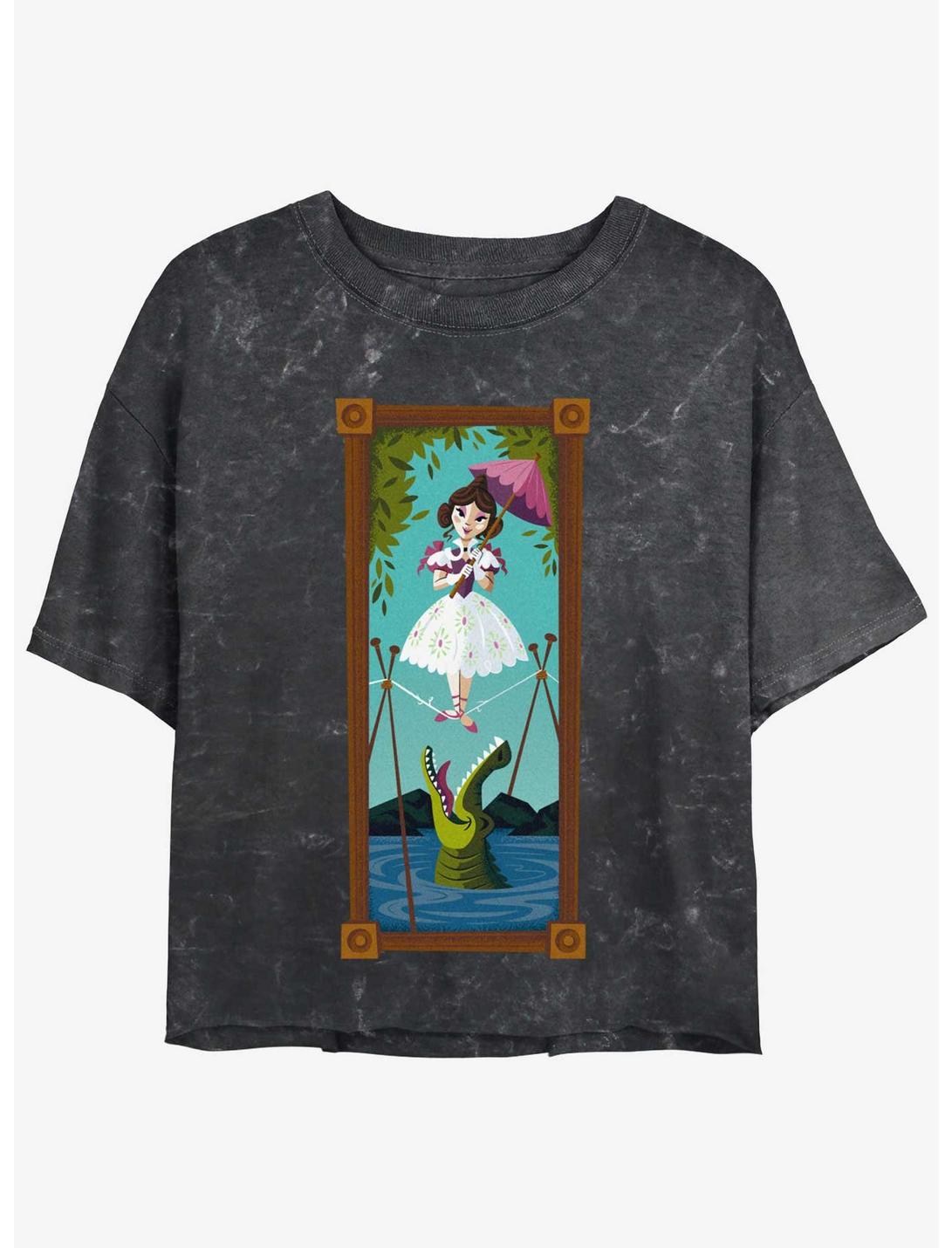 Disney The Haunted Mansion Sally Slater Tightrope Walker Portrait Girls Mineral Wash Crop T-Shirt Hot Topic Web Exclusive