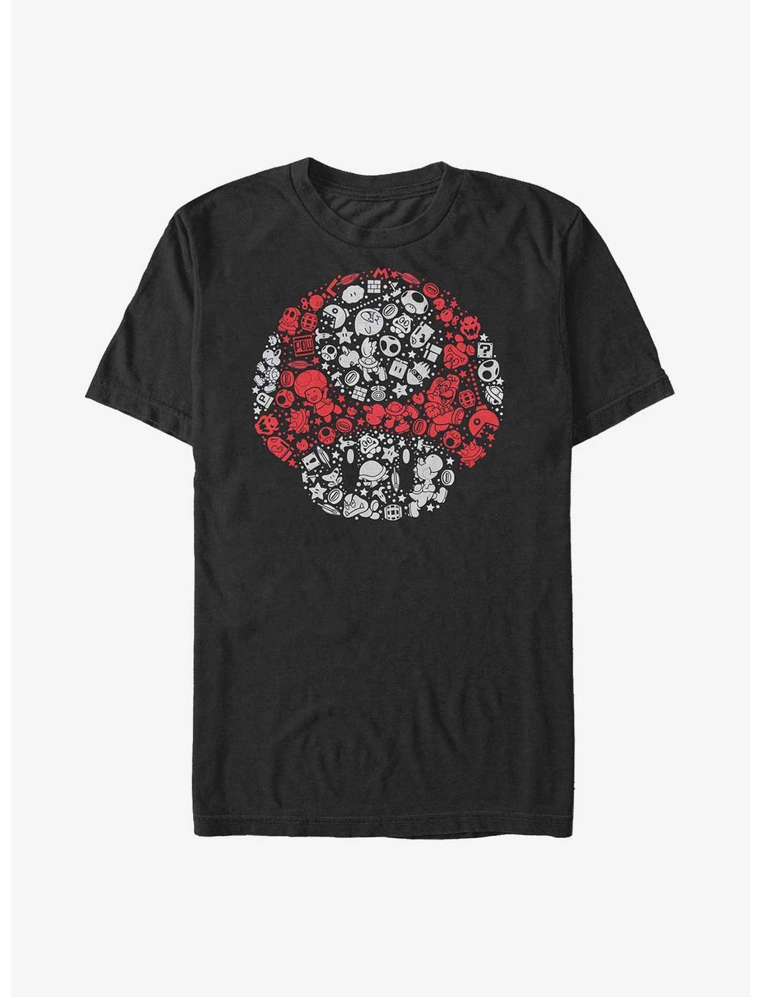 Nintendo Mario Mushroom Pieced Together Heavyweight T-Shirt