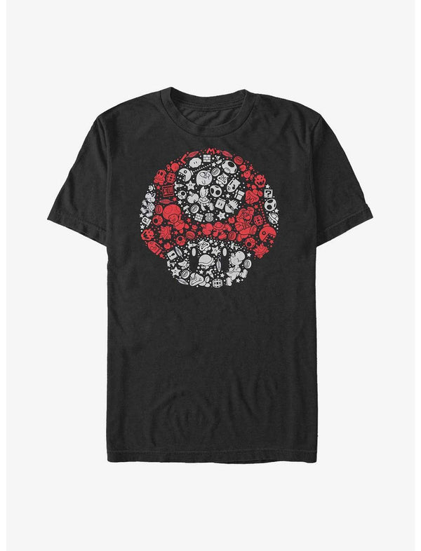 Nintendo Mario Mushroom Pieced Together Heavyweight T-Shirt