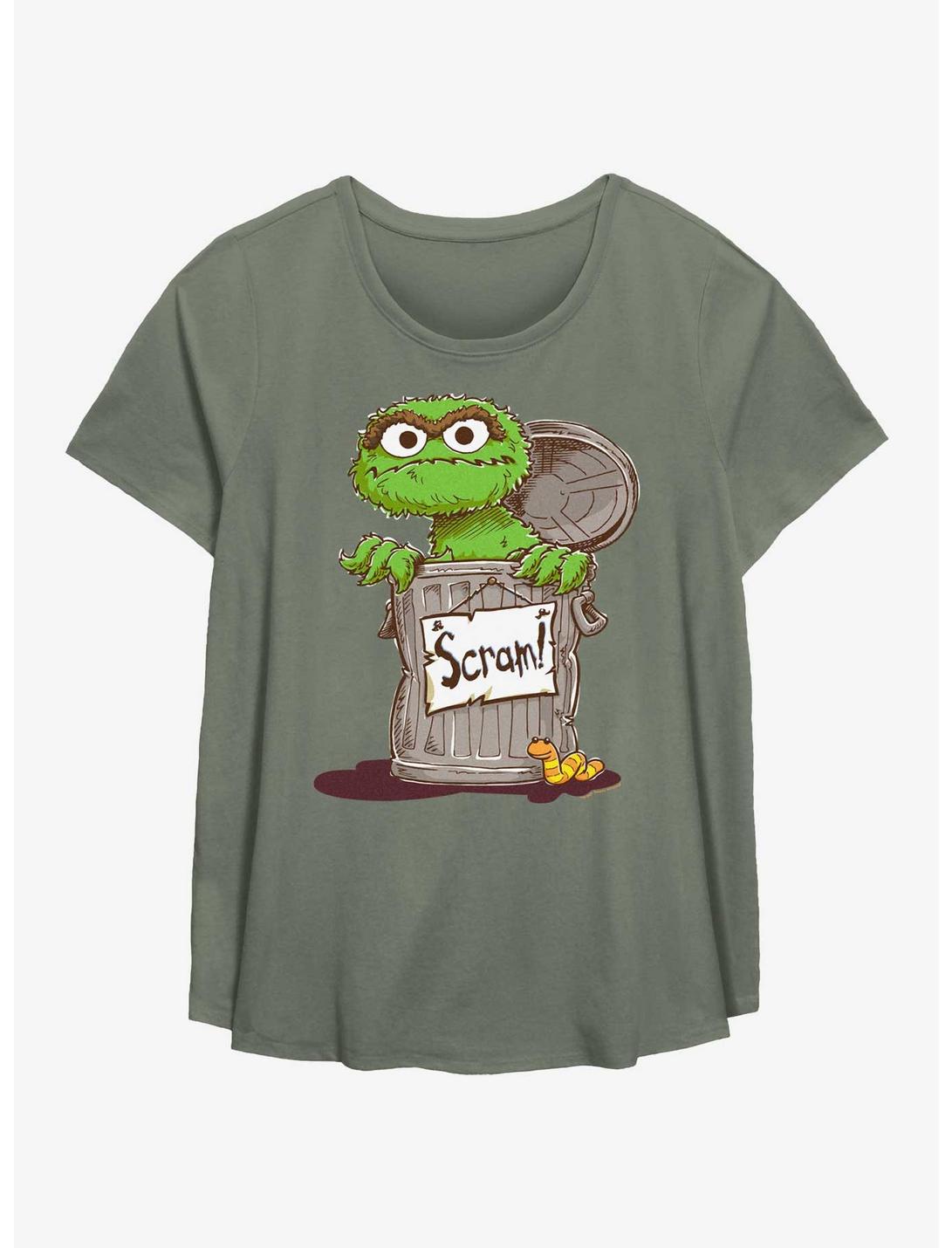 Sesame Street Oscar Scram Sign Girls T-Shirt Plus Size