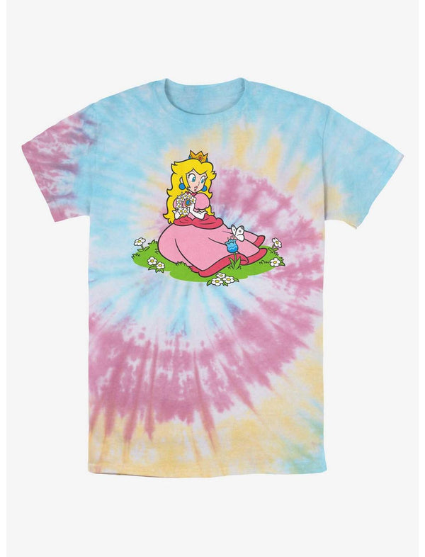Nintendo Peach And A Butterfly Tie-Dye T-Shirt