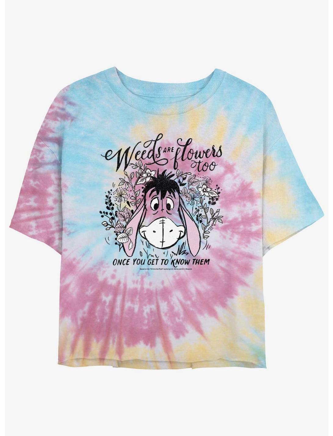 T-shirt court tie-dye pour filles Disney Winnie l'ourson Bourriquet Les mauvaises herbes sont aussi des fleurs