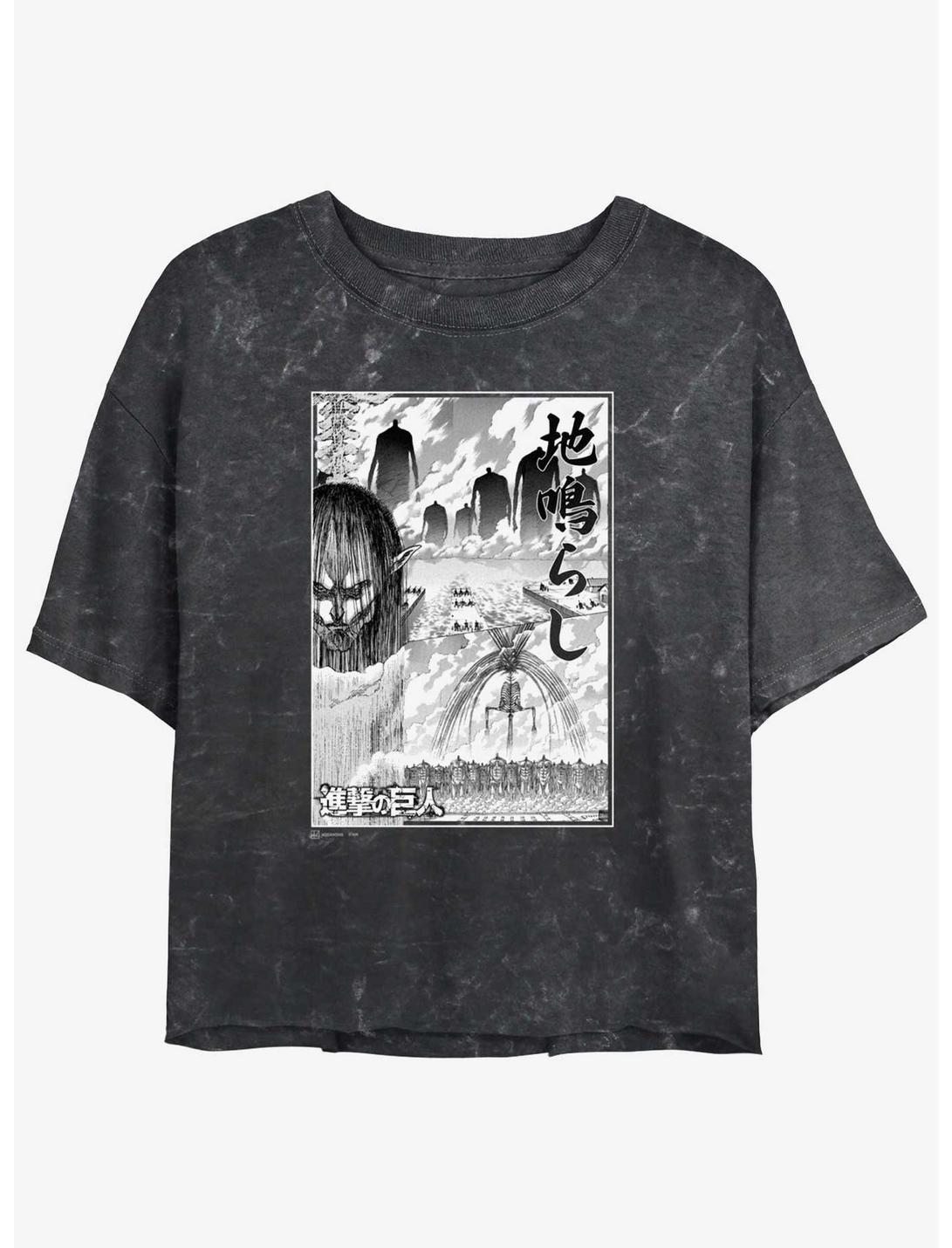 T-shirt court Attack on Titan The Rumbling Poster Girls délavage minéral