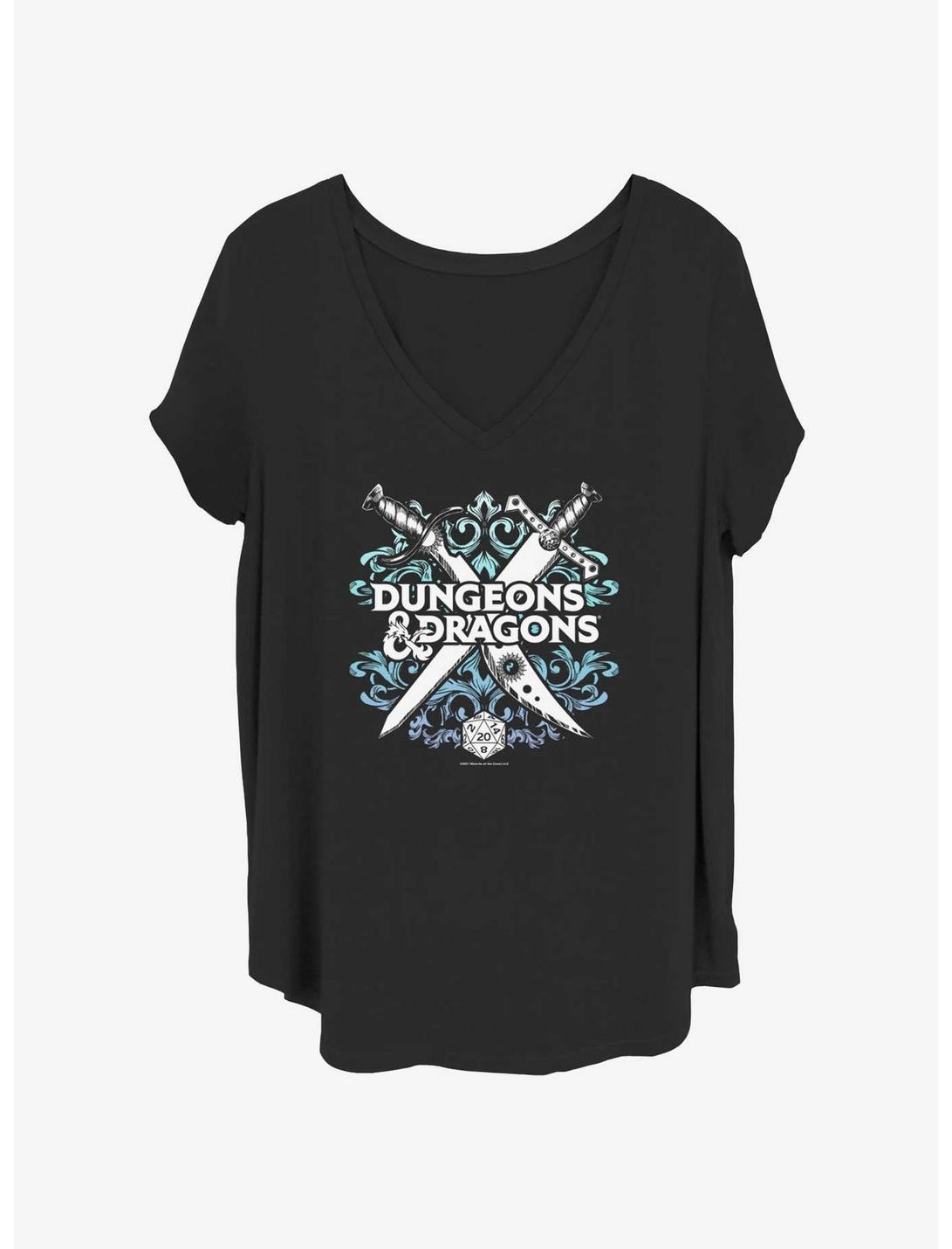 Dungeons & Dragons Decorative Crossed Weapons Girls T-Shirt Plus Size