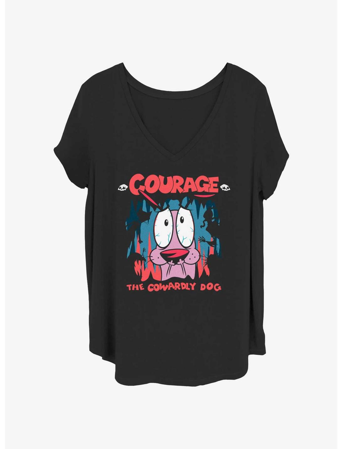 T-shirt Grande Taille Les Filles des Cavernes Courage le Chien Lâche