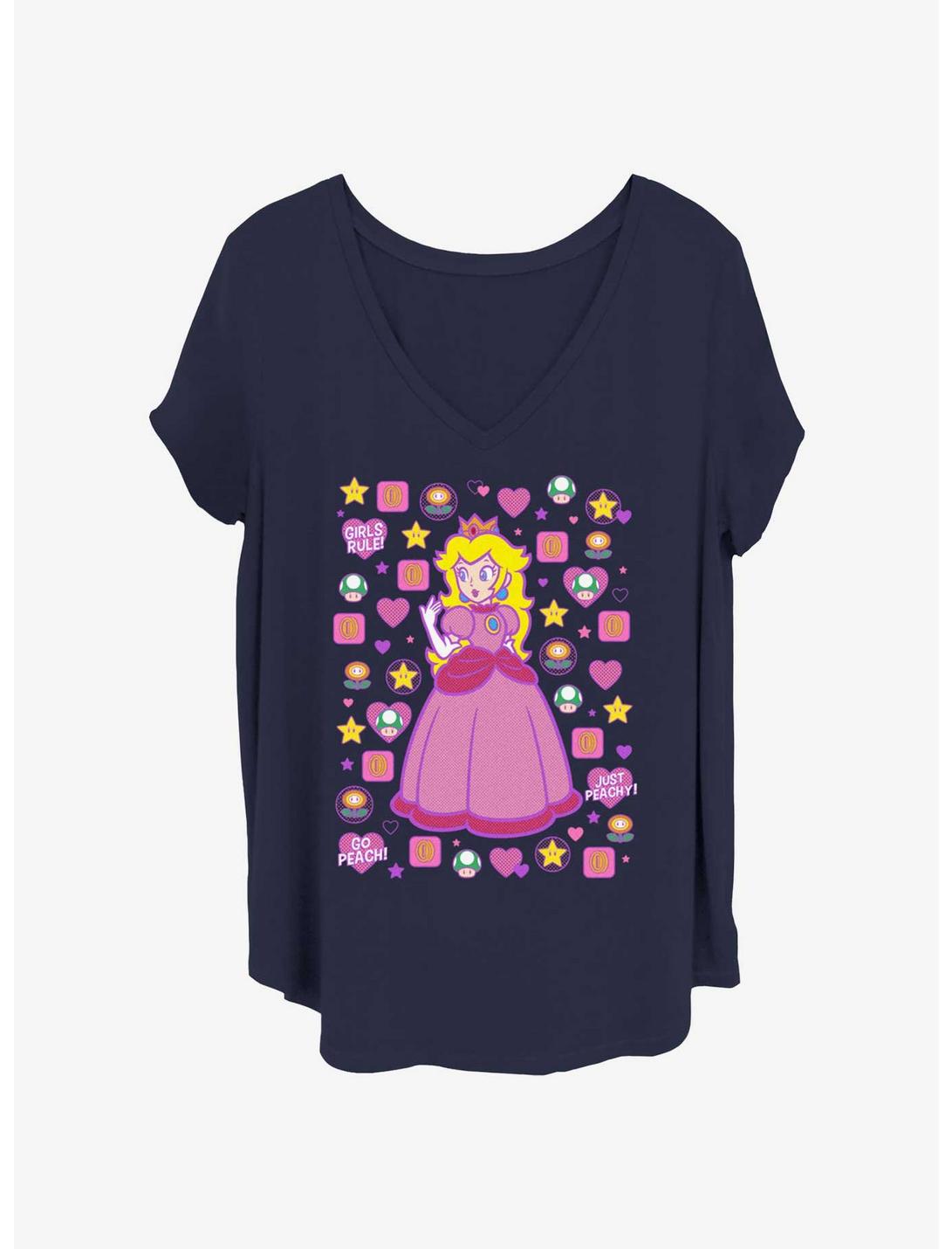 T-Shirt Fille Nintendo Princesse Peach « Just Peachy » Grande Taille
