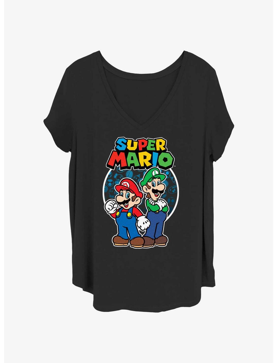 T-shirt Filles Nintendo Co Op Frères Mario & Luigi Grandes Tailles