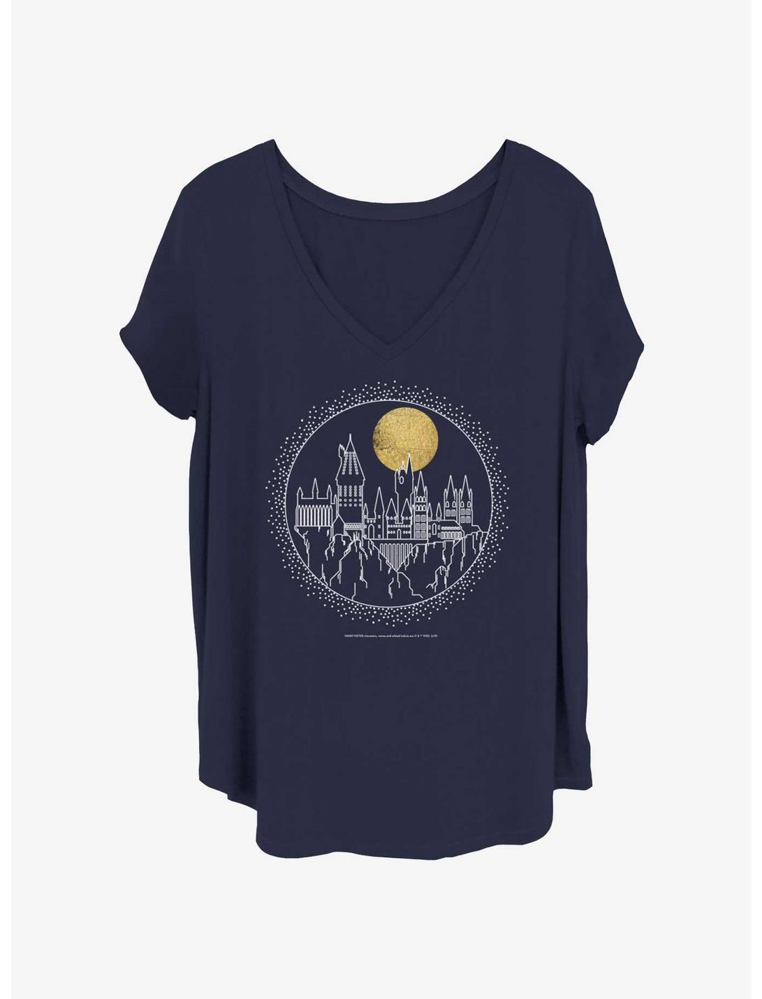 Harry Potter Hogwarts Line Art Girls T-Shirt Plus Size
